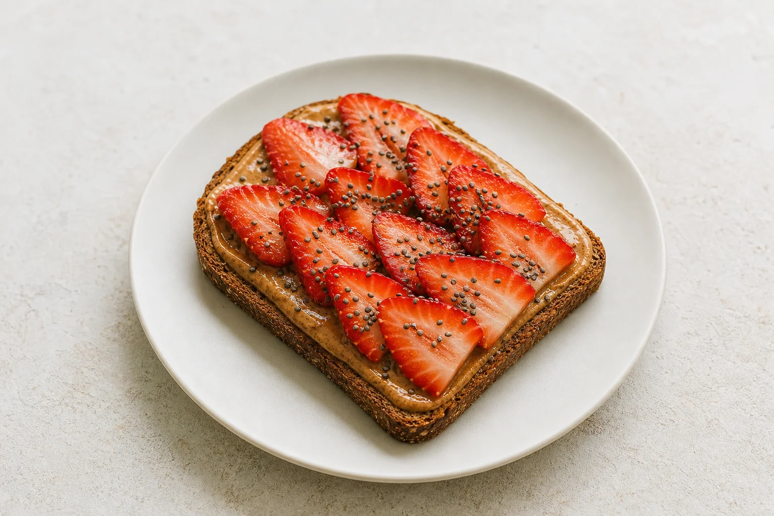 Almond butter and strawberry toast