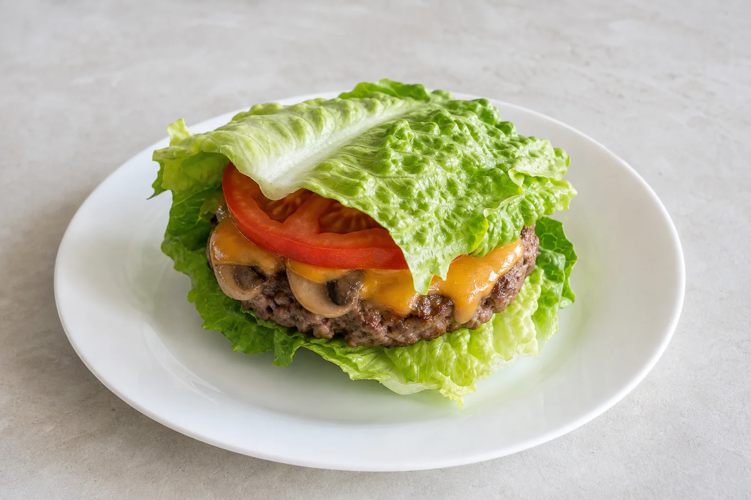 Beef and mushroom lettuce burgers