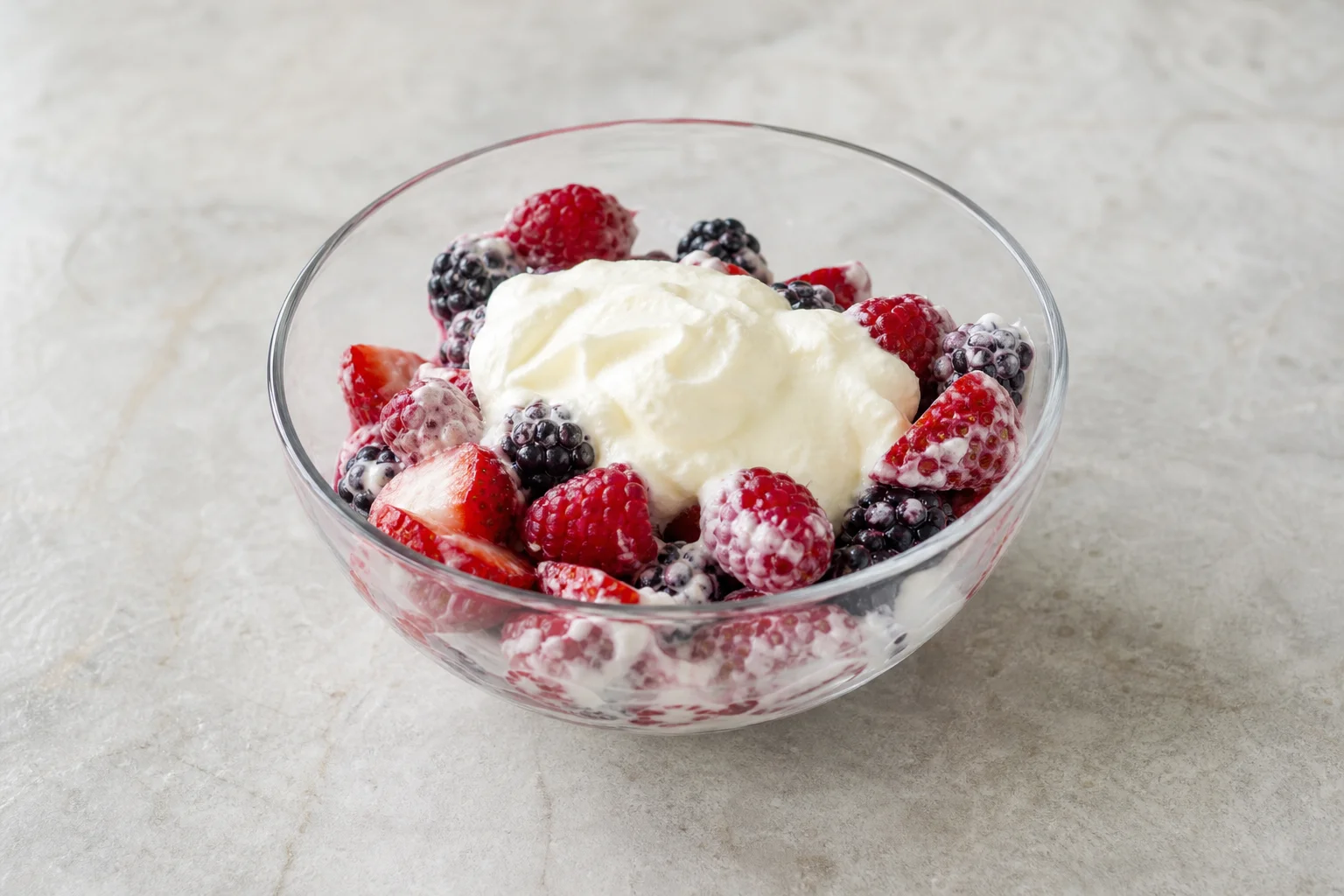 Berries with vanilla cream