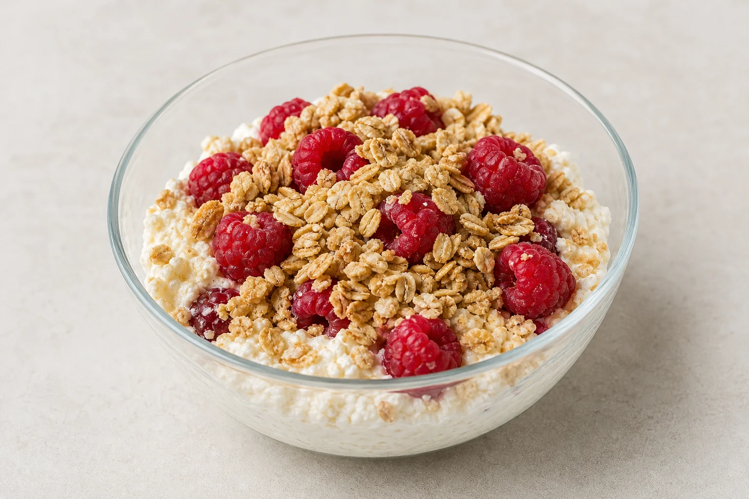 Berry cottage cheese cheesecake bowl
