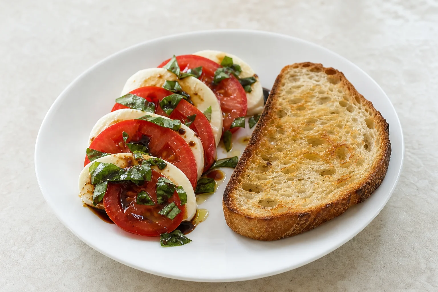 Caprese salad with sourdough