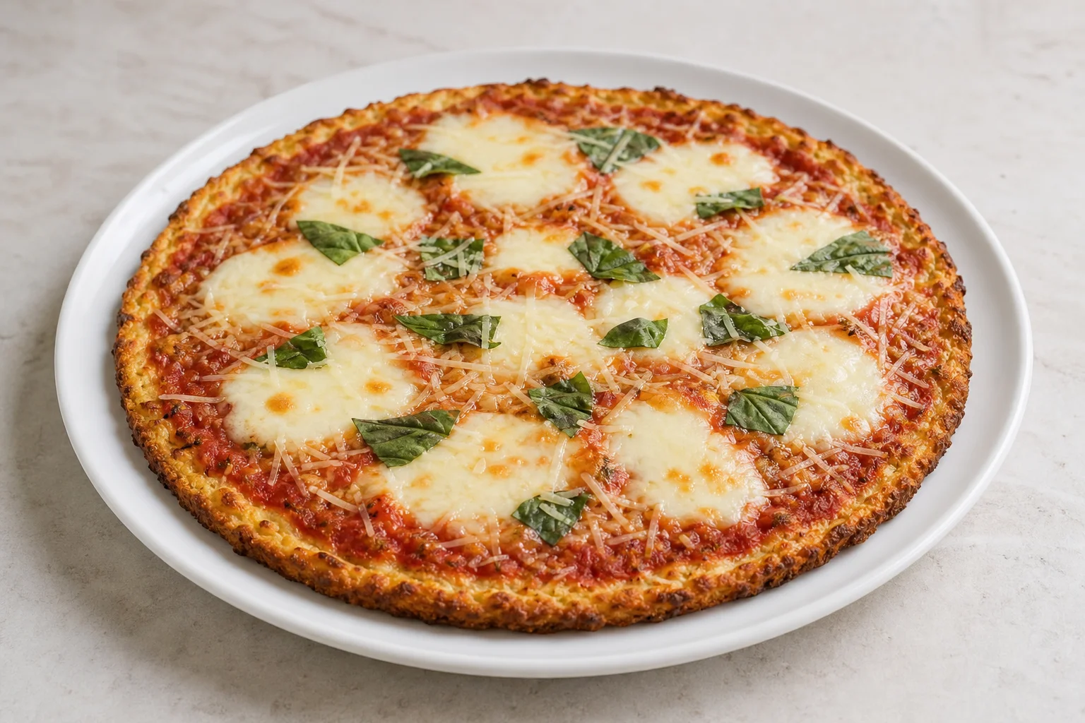 Cauliflower crust margherita