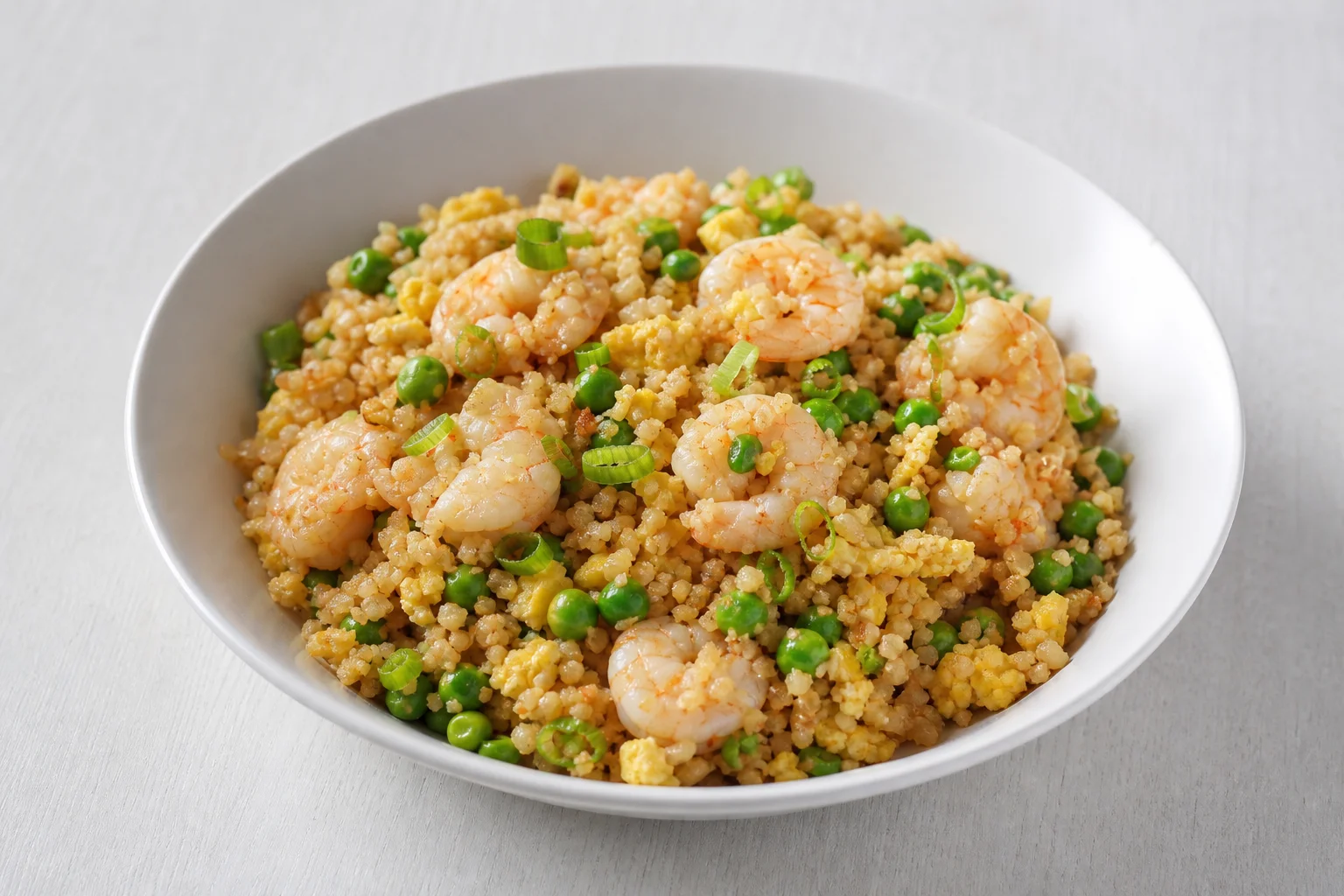 Cauliflower fried rice with prawns