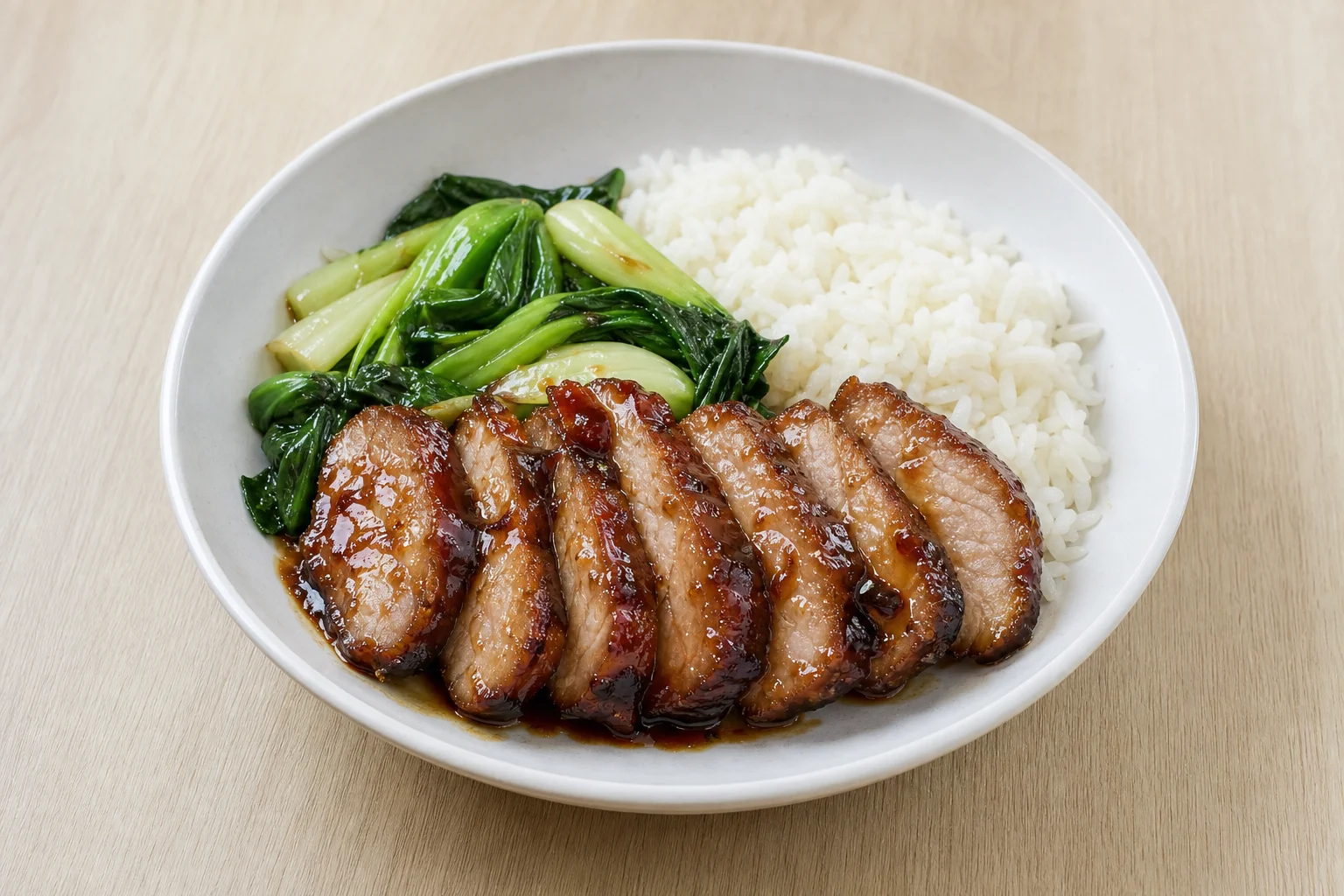 Char siu-style pork with pak choi