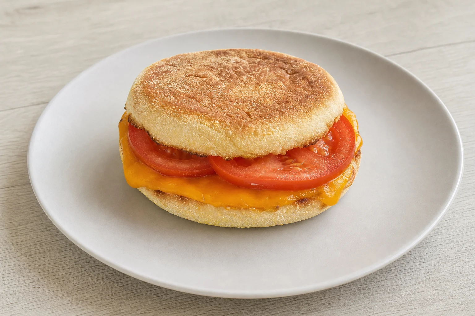 Cheese and tomato English muffin
