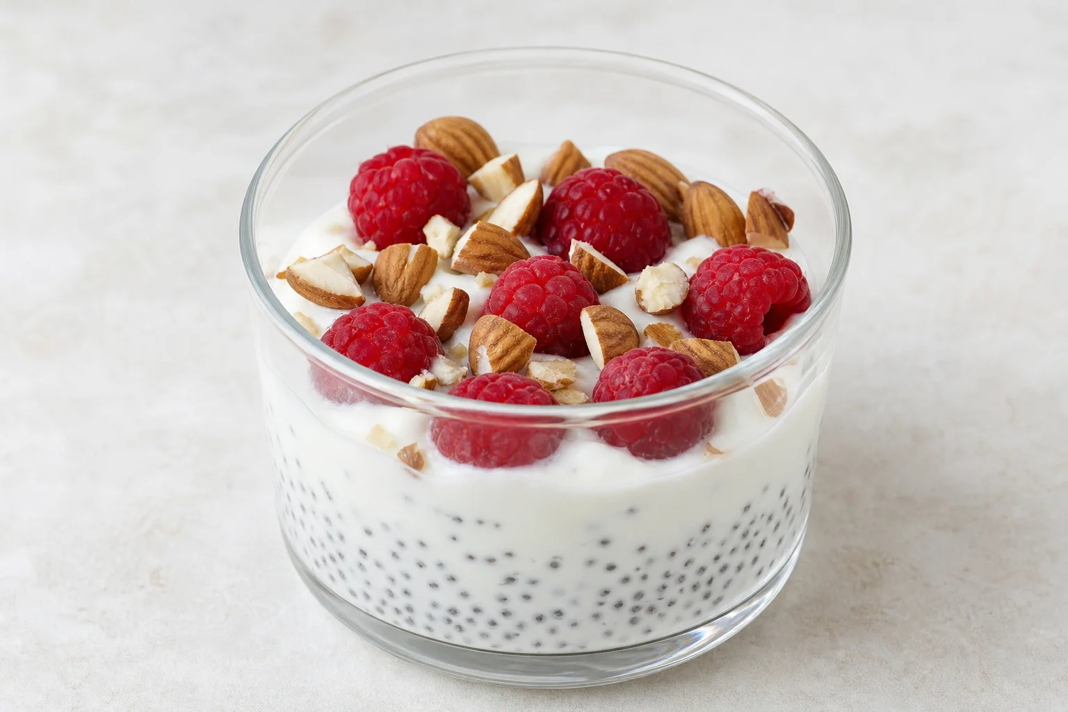 Chia and almond yogurt pot