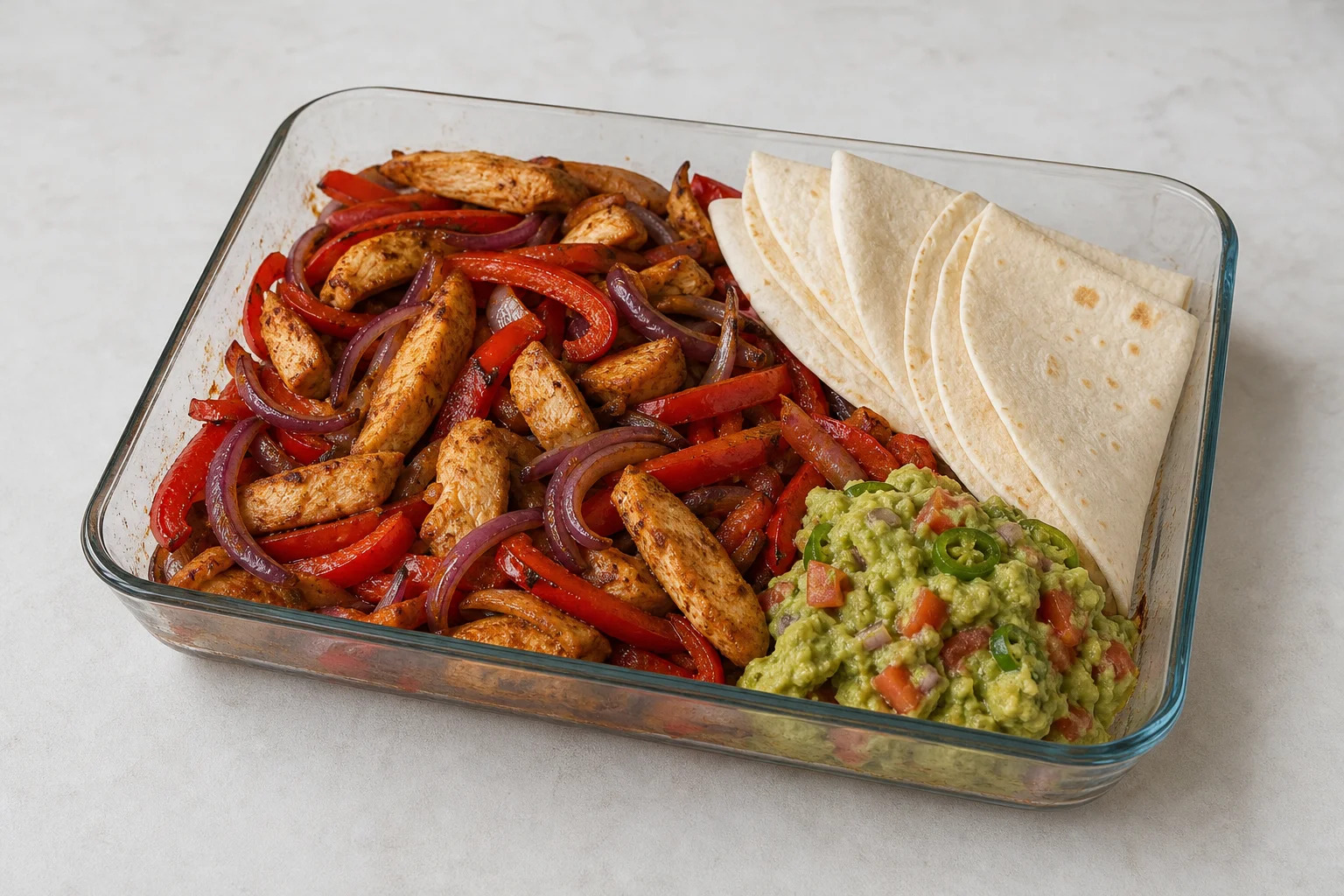 Chicken fajita traybake