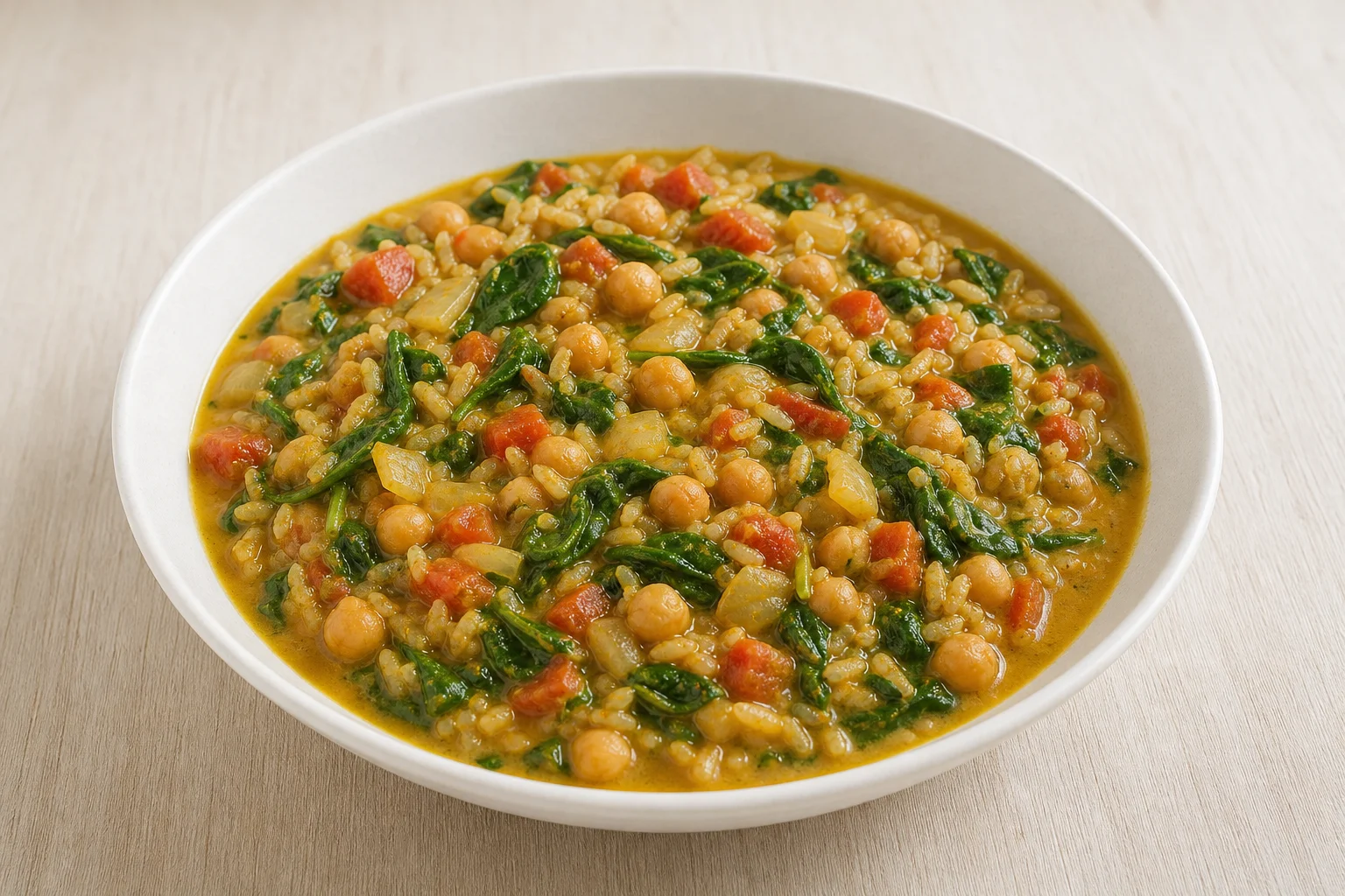 Chickpea and spinach coconut stew