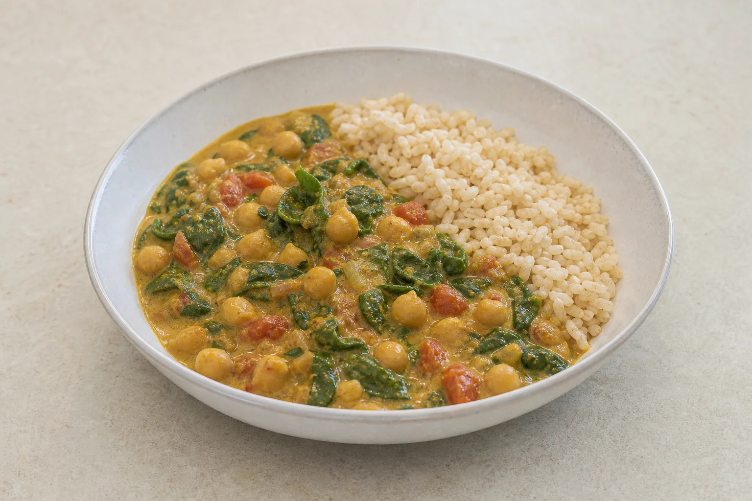 Chickpea and spinach curry