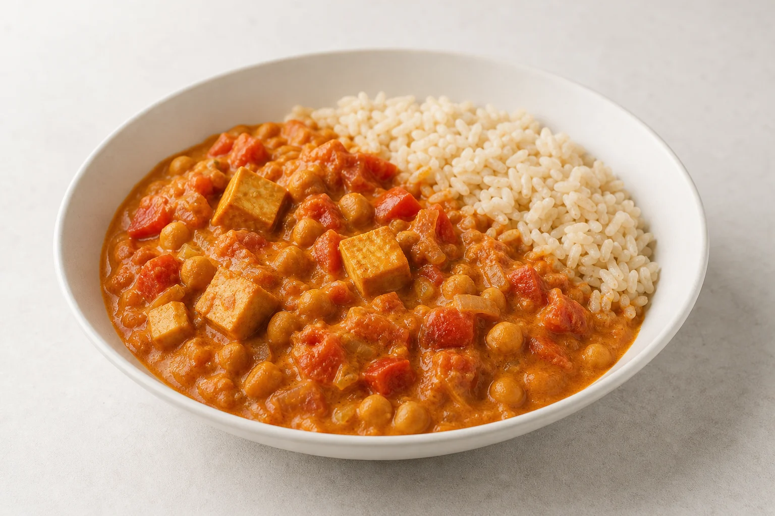 Chickpea and tofu tikka masala