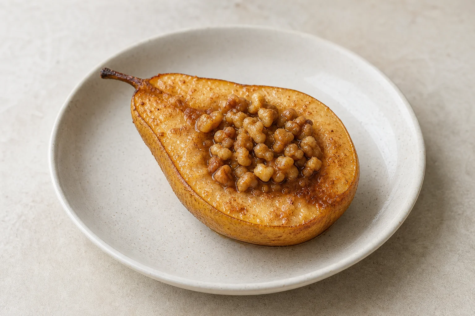 Cinnamon baked pears with walnuts