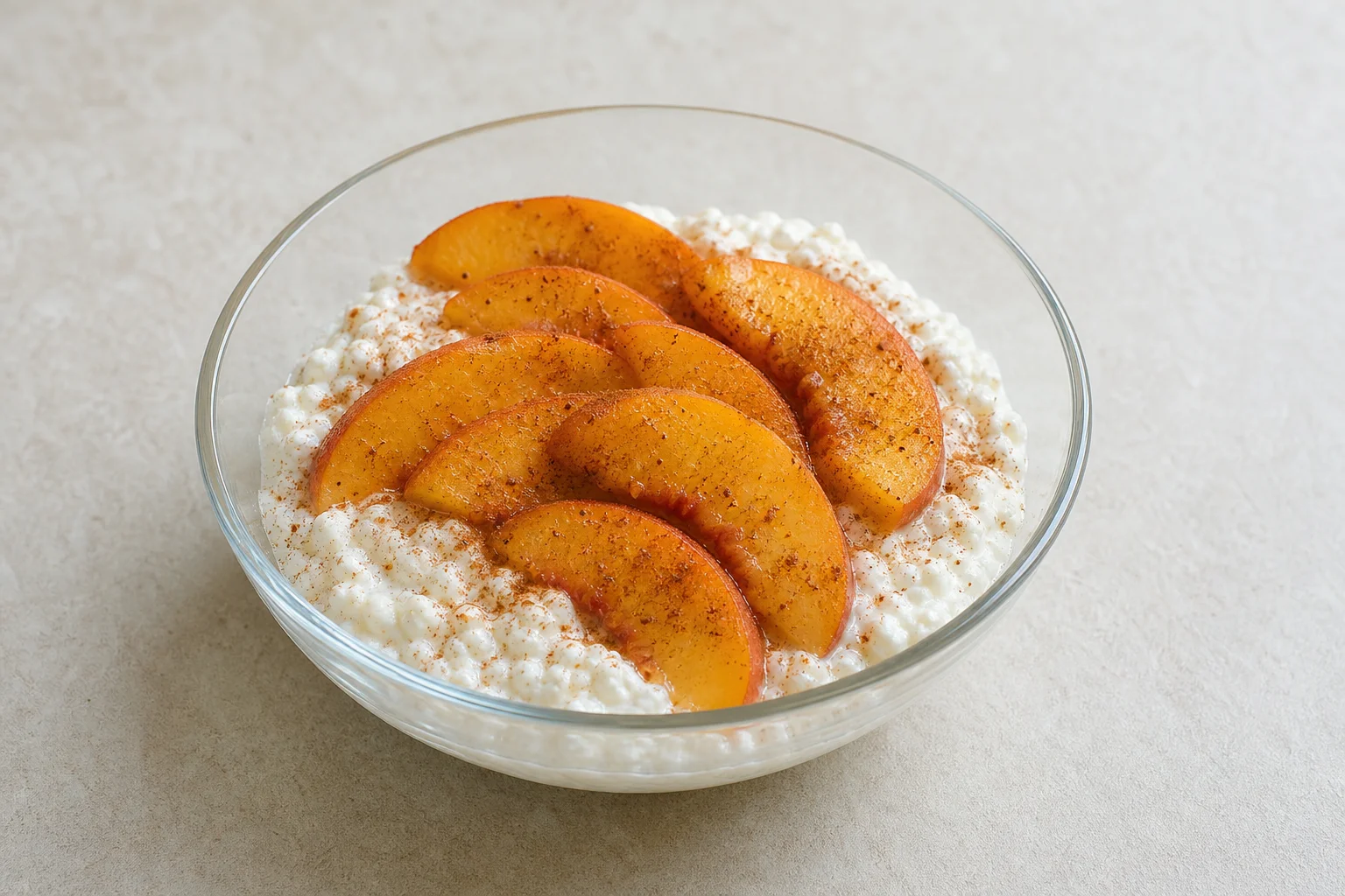 Cottage cheese with peach