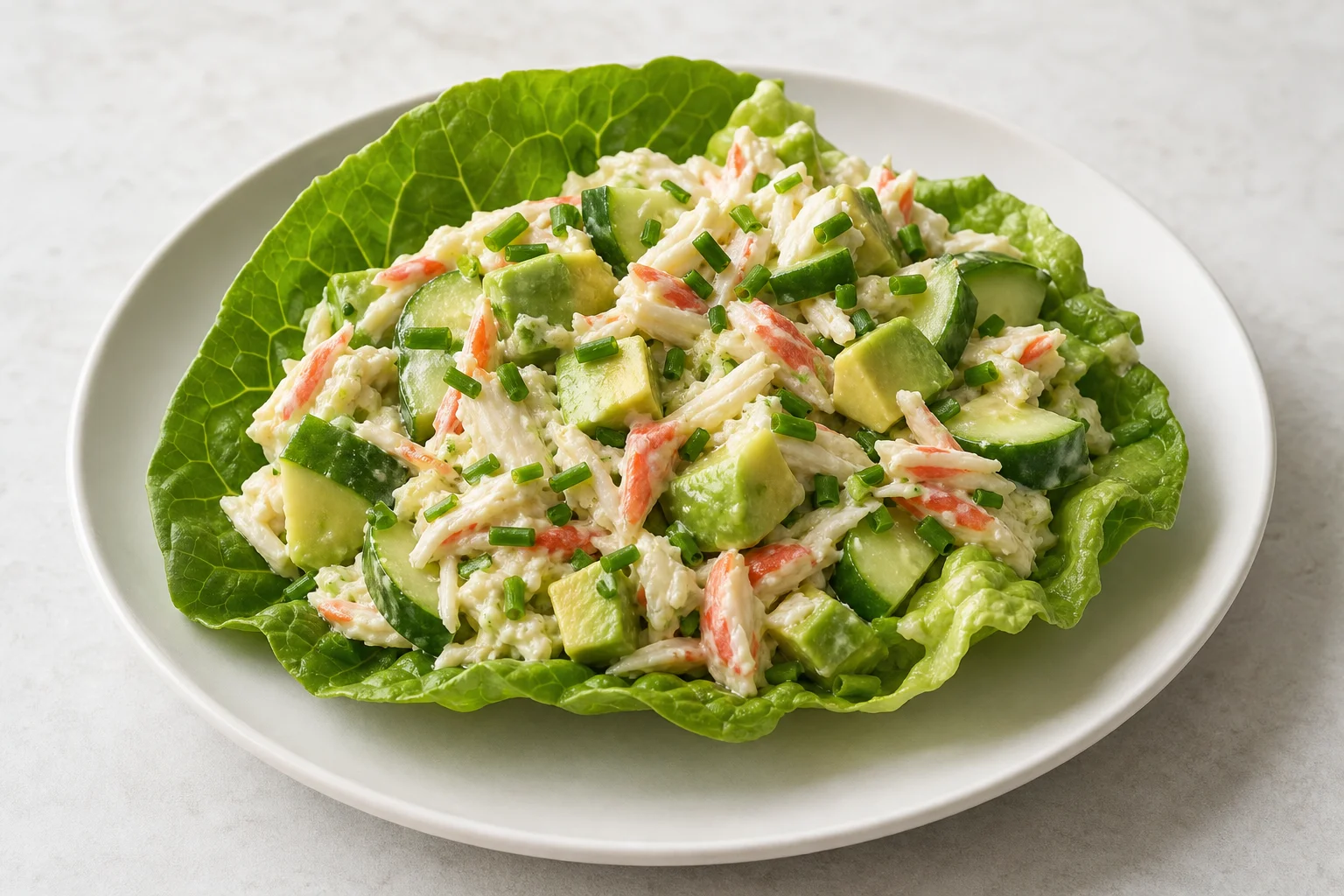 Crab and avocado lettuce cups