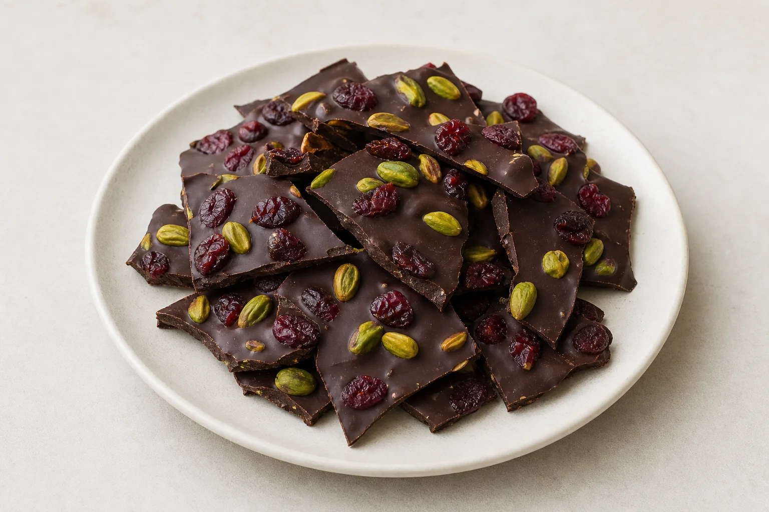 Dark chocolate and pistachio bark