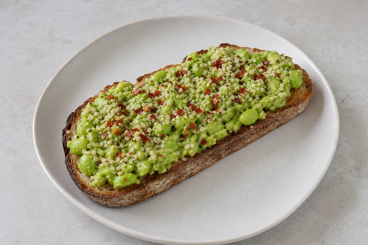 Edamame and avocado toast