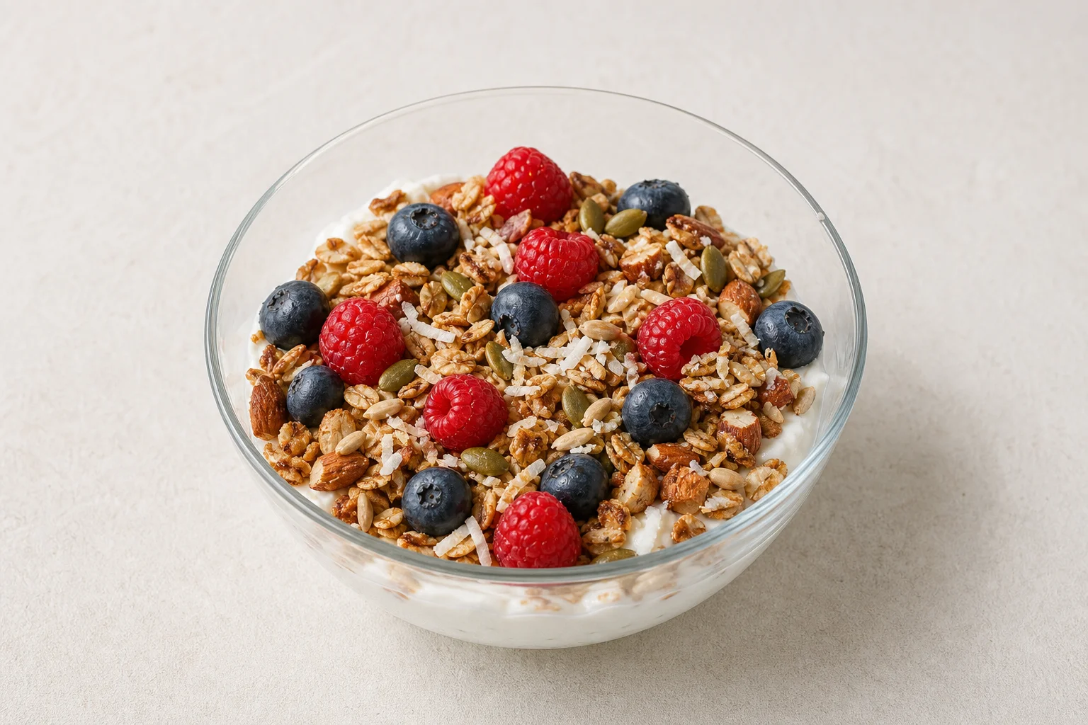 Granola with yogurt and berries