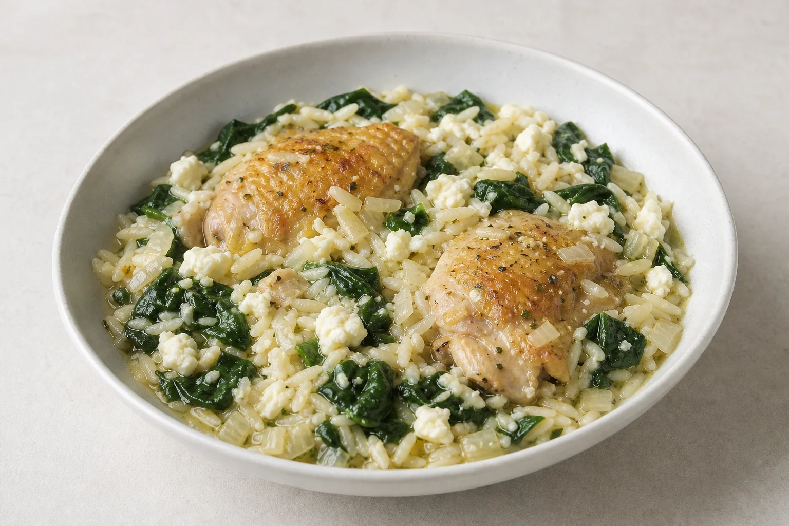 Greek lemon chicken and orzo-style rice