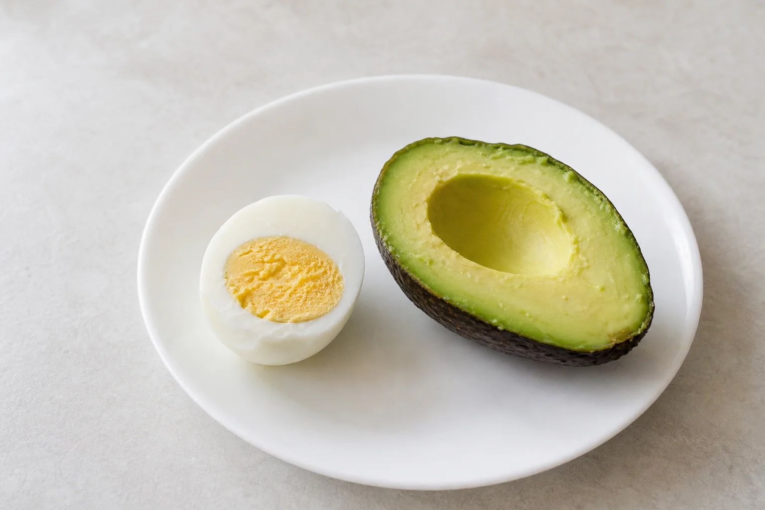 Hard-boiled egg and avocado