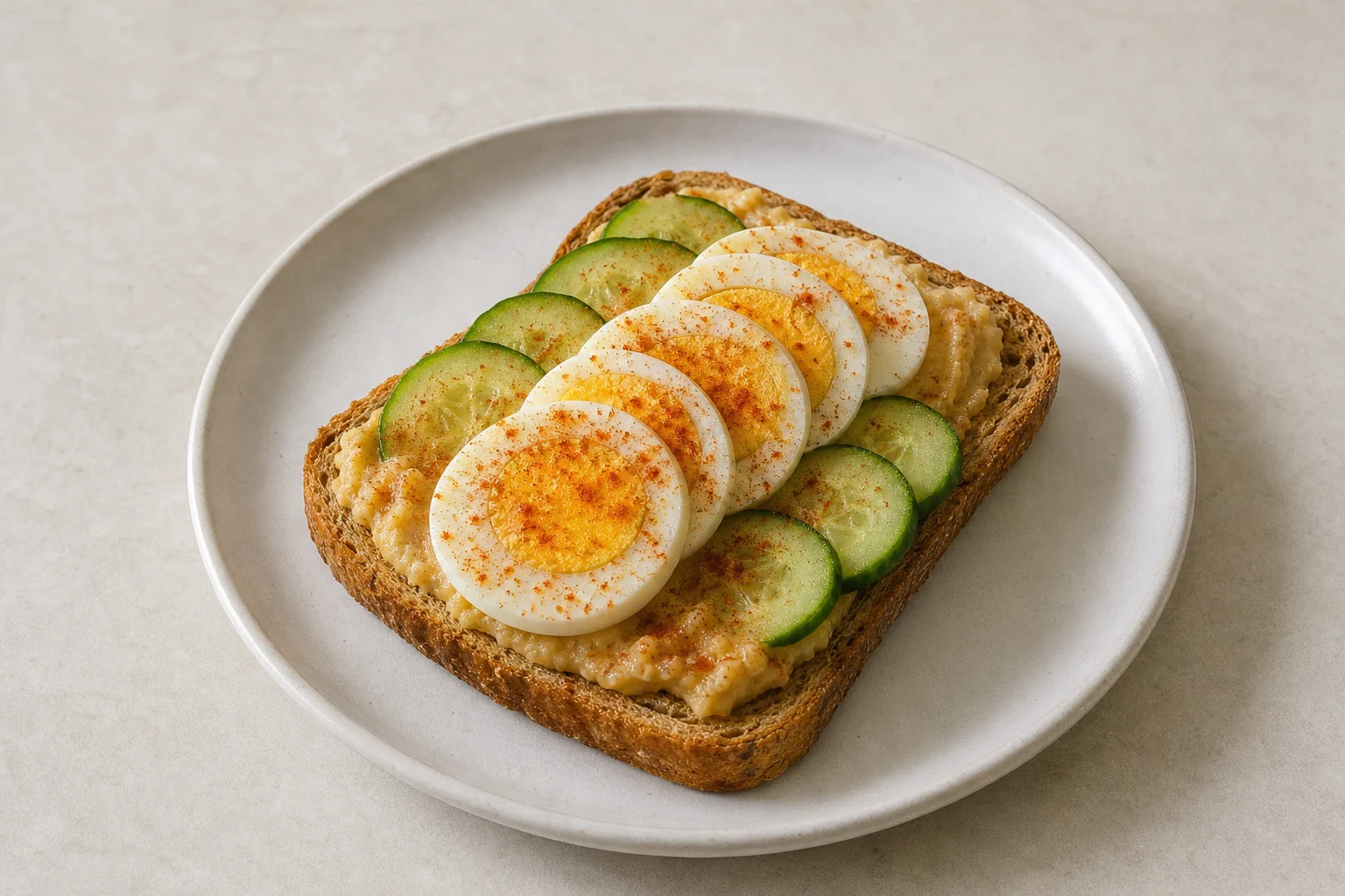 Hummus and egg toast