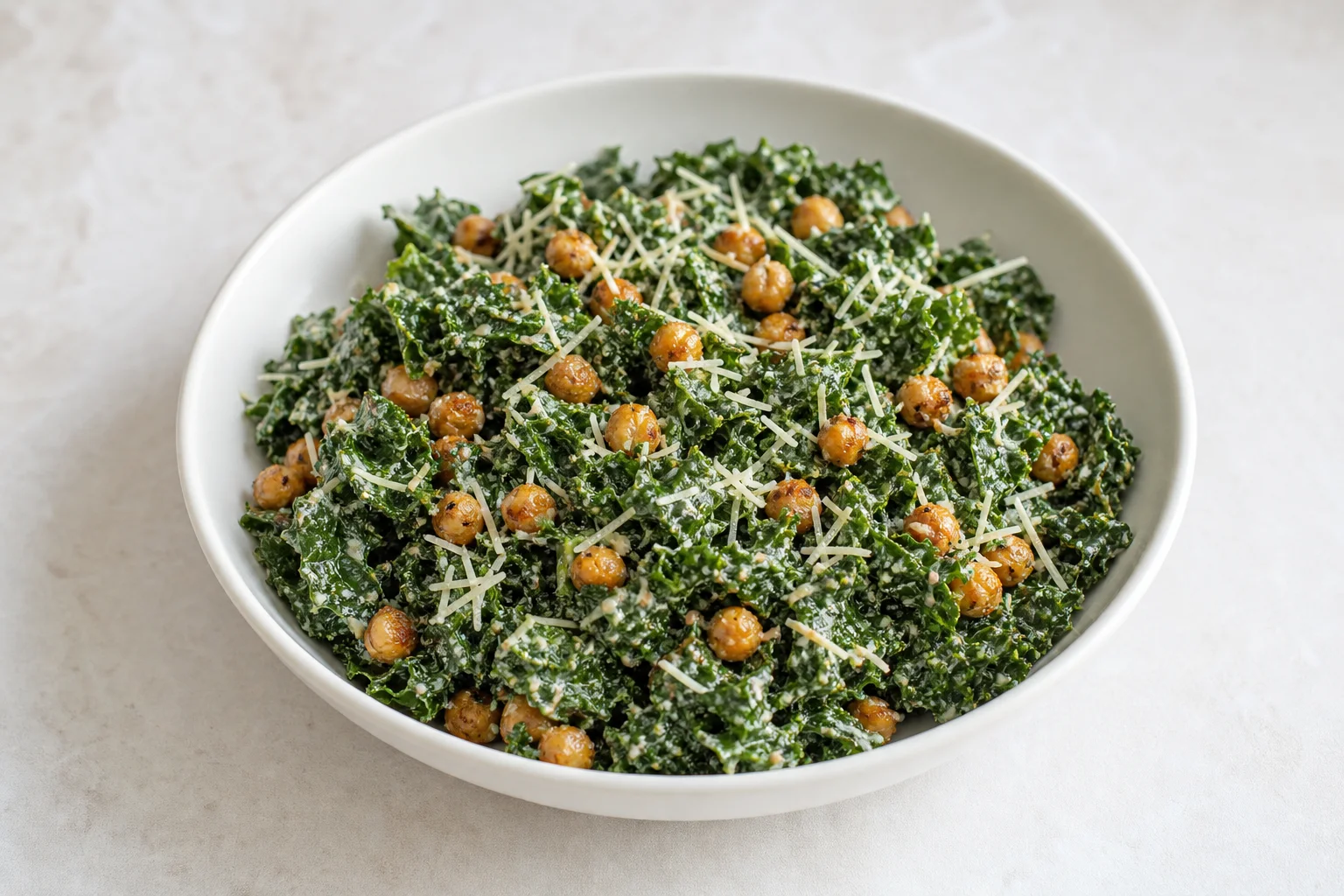 Kale Caesar with chickpeas
