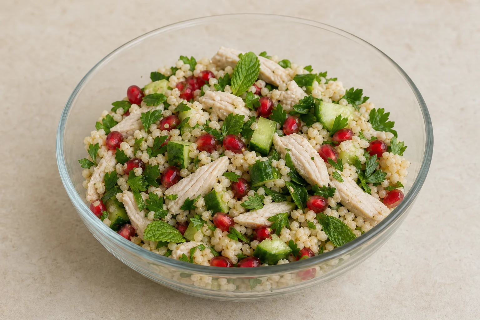 Leftover roast chicken salad with grains