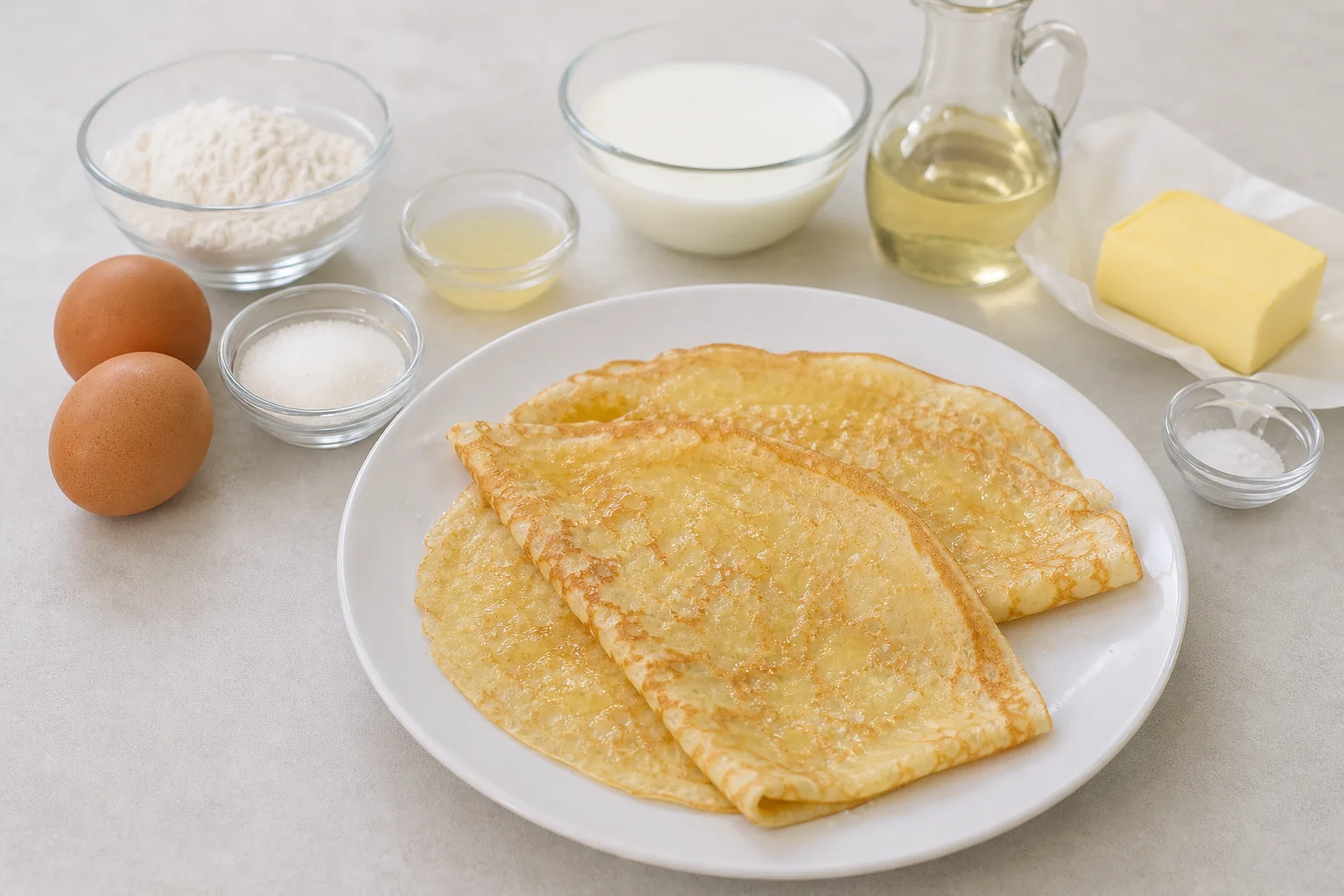 Lemon and sugar crêpes