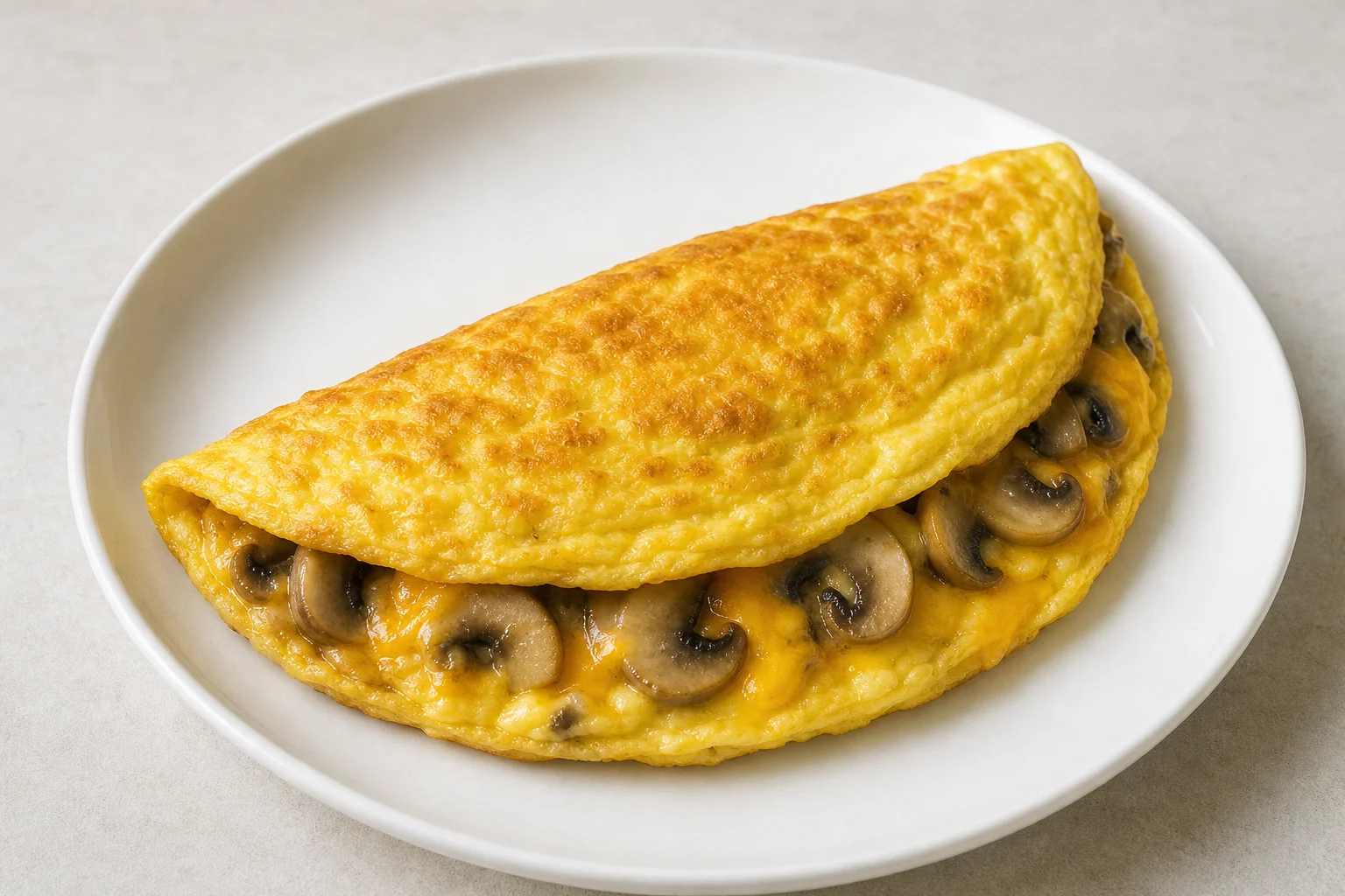 Mushroom and cheddar omelette