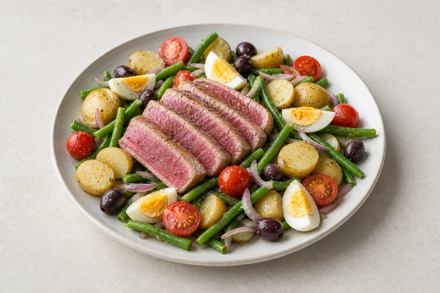 Niçoise-style seared tuna