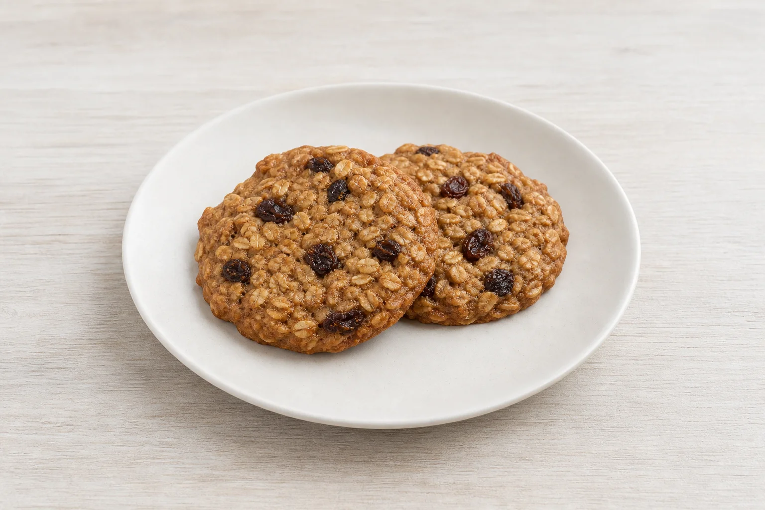 Oat and raisin cookies