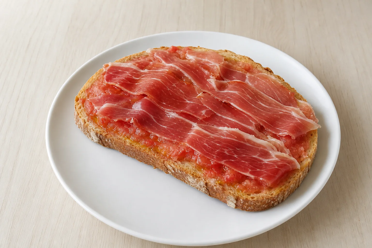 Pan con tomate with ham