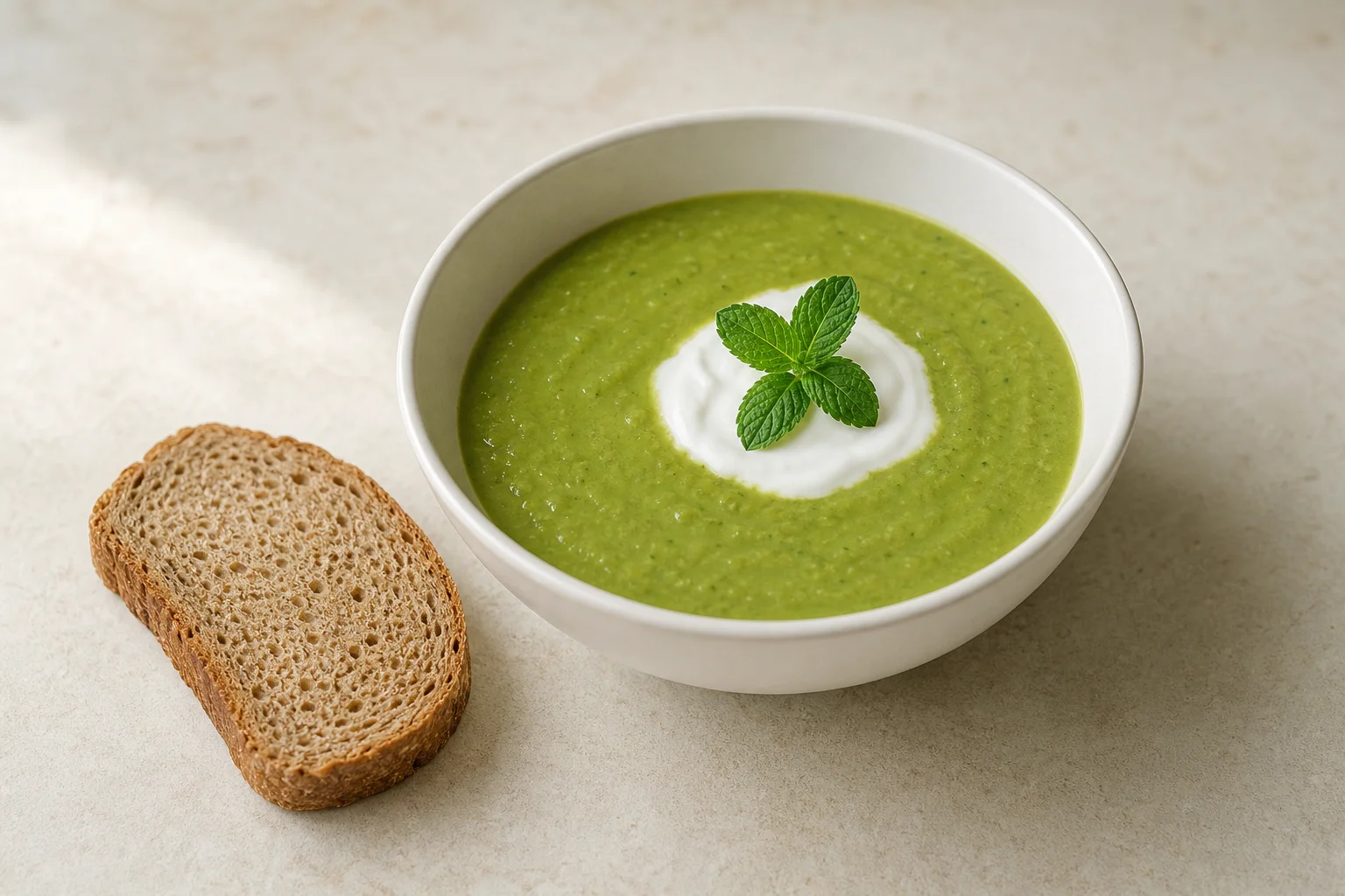 Pea and mint soup