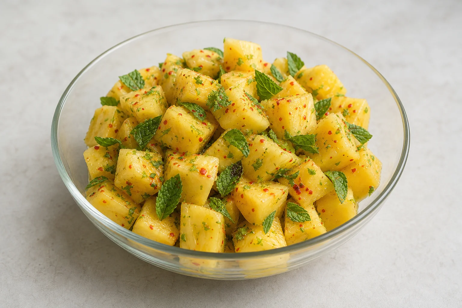 Pineapple with lime and chilli