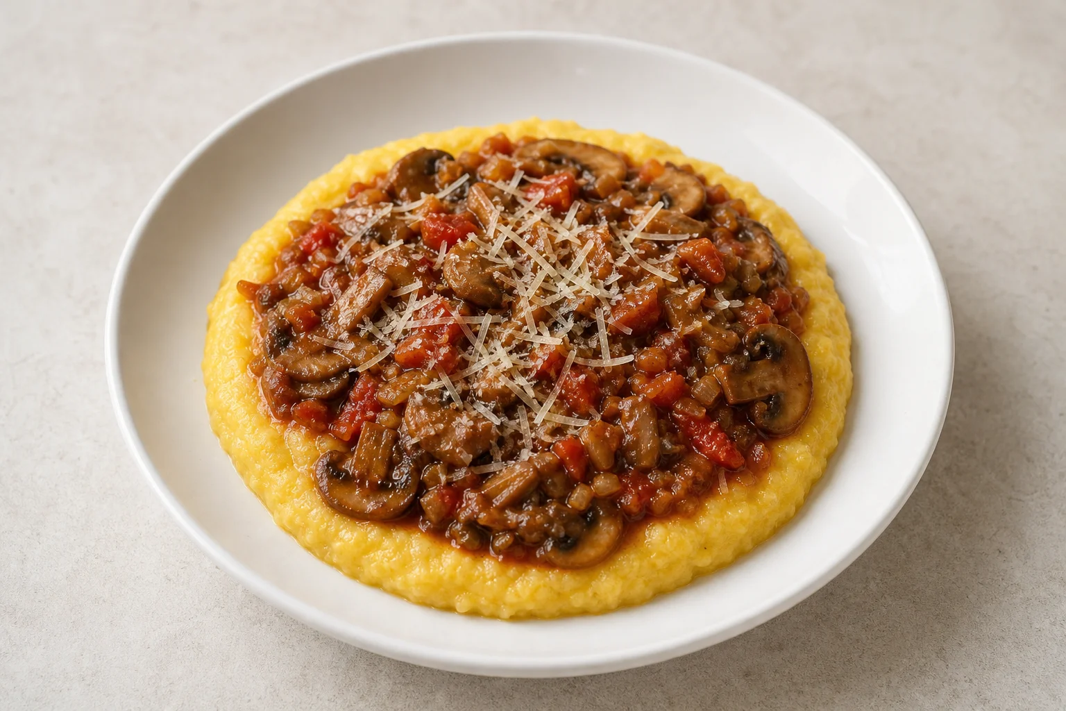 Polenta with mushroom ragù
