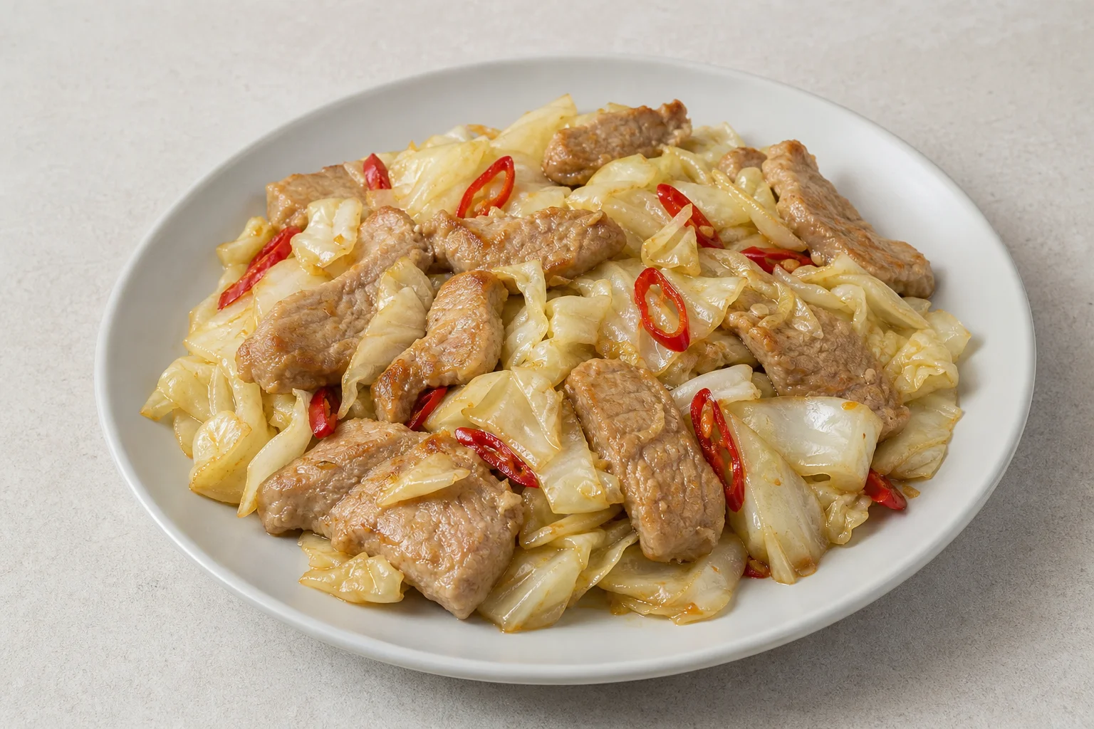 Pork and cabbage stir-fry