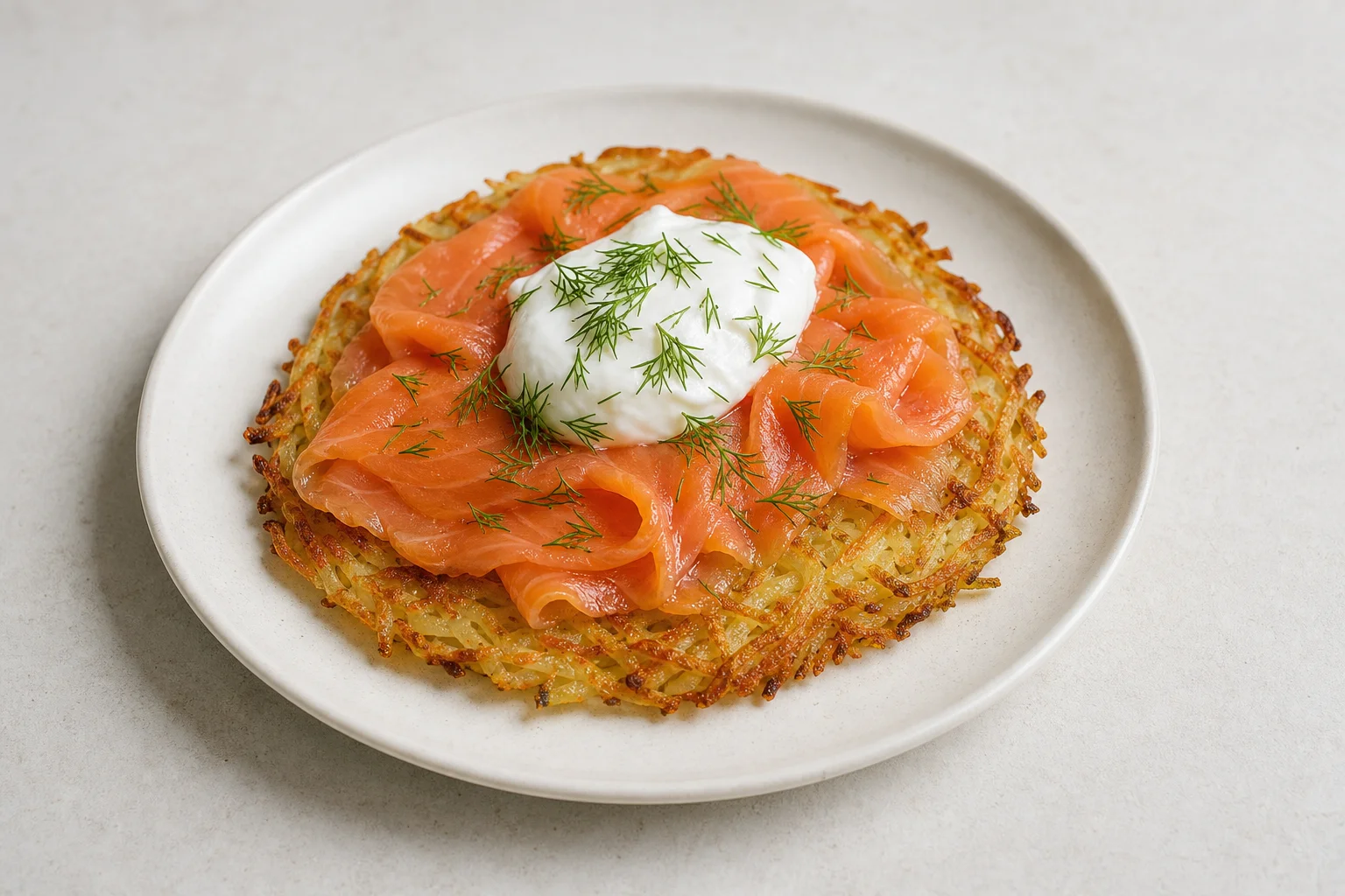 Potato rösti with smoked salmon