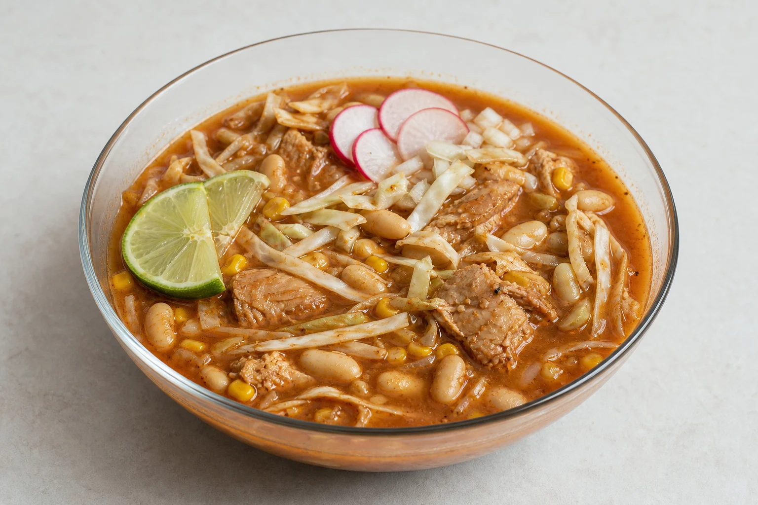Pozole-style chicken and bean stew