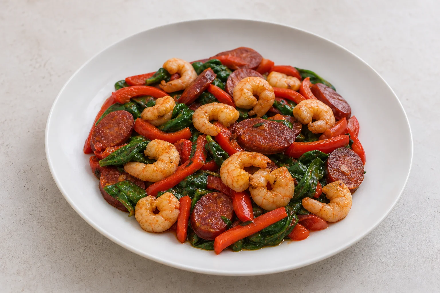 Prawn and chorizo skillet