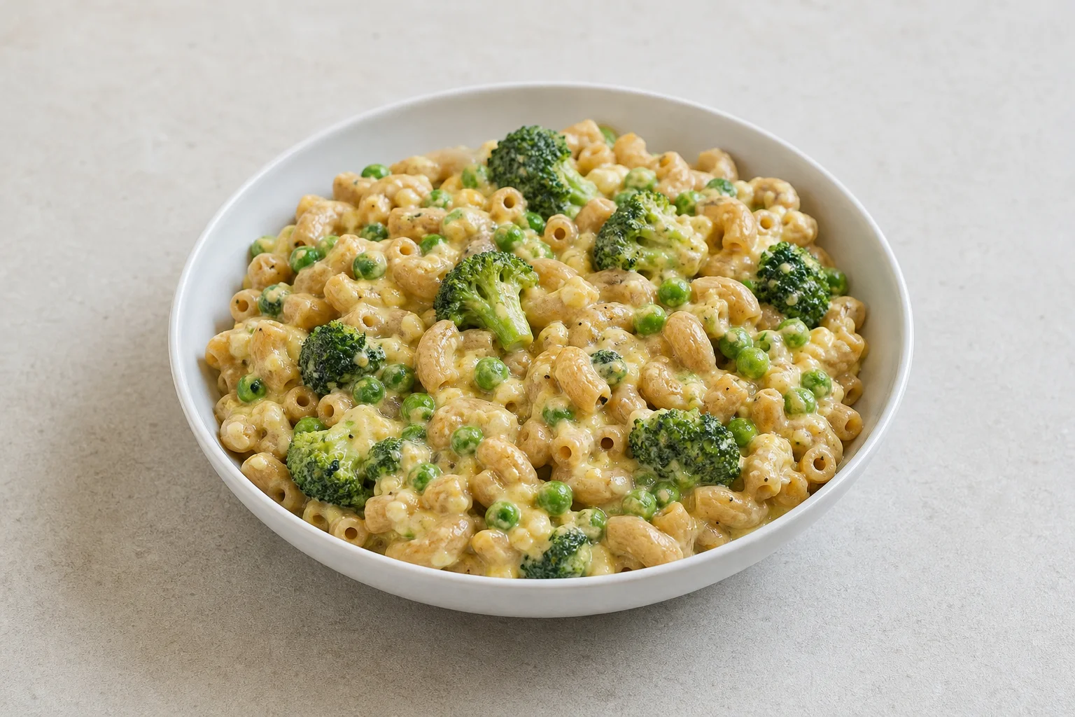 Protein mac and cheese with broccoli