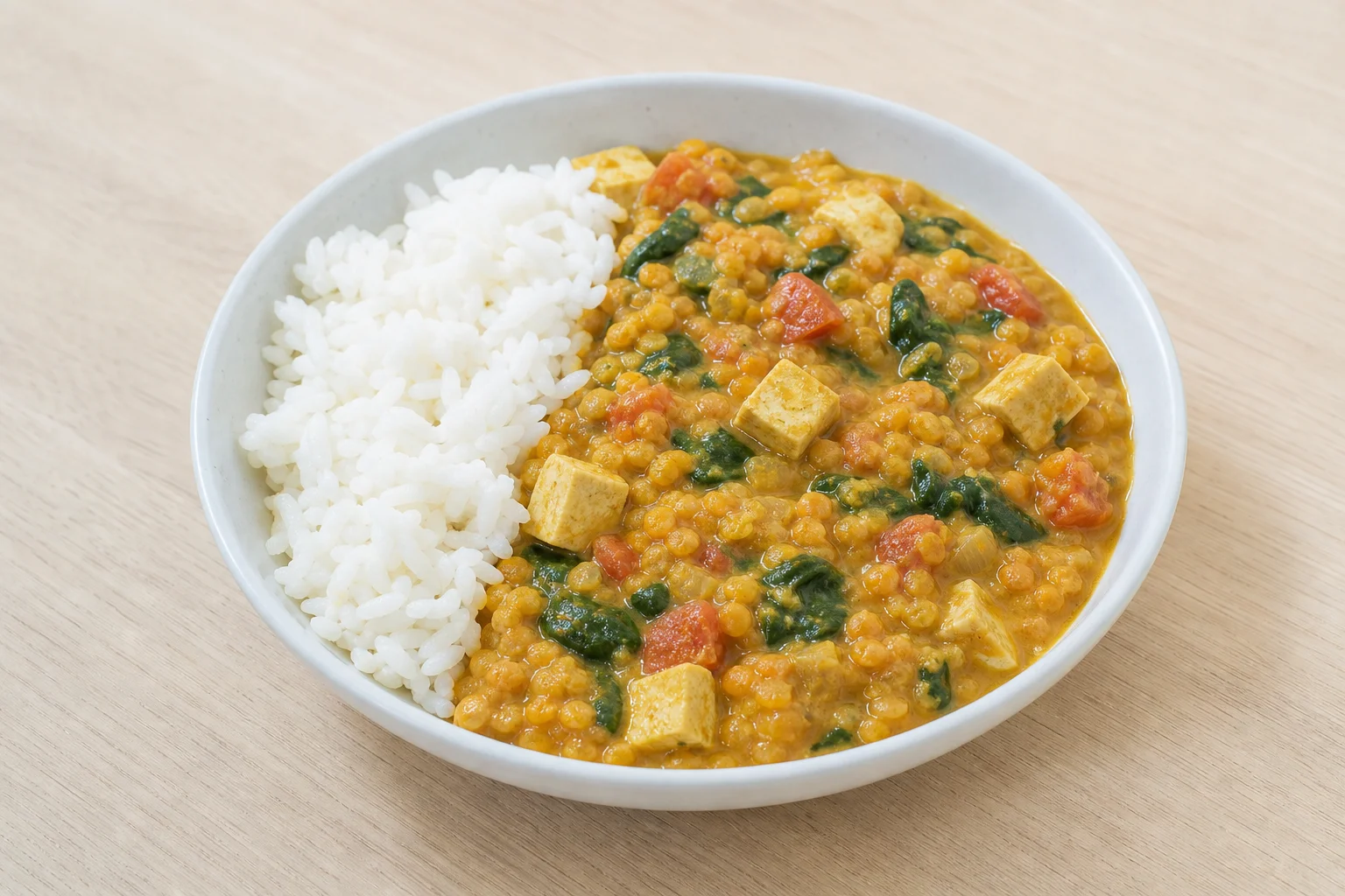 Red lentil and tofu dal