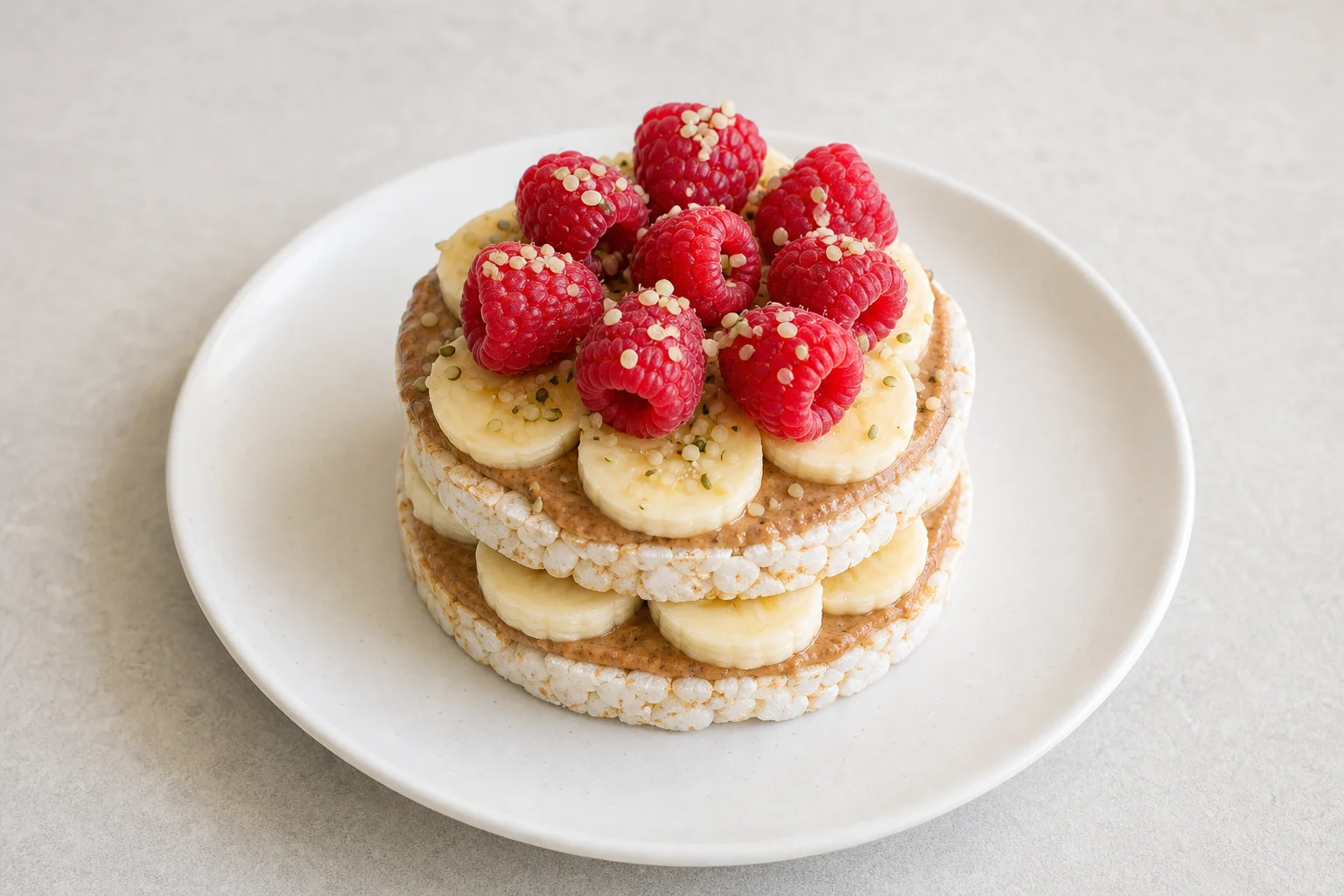 Rice cake breakfast stack