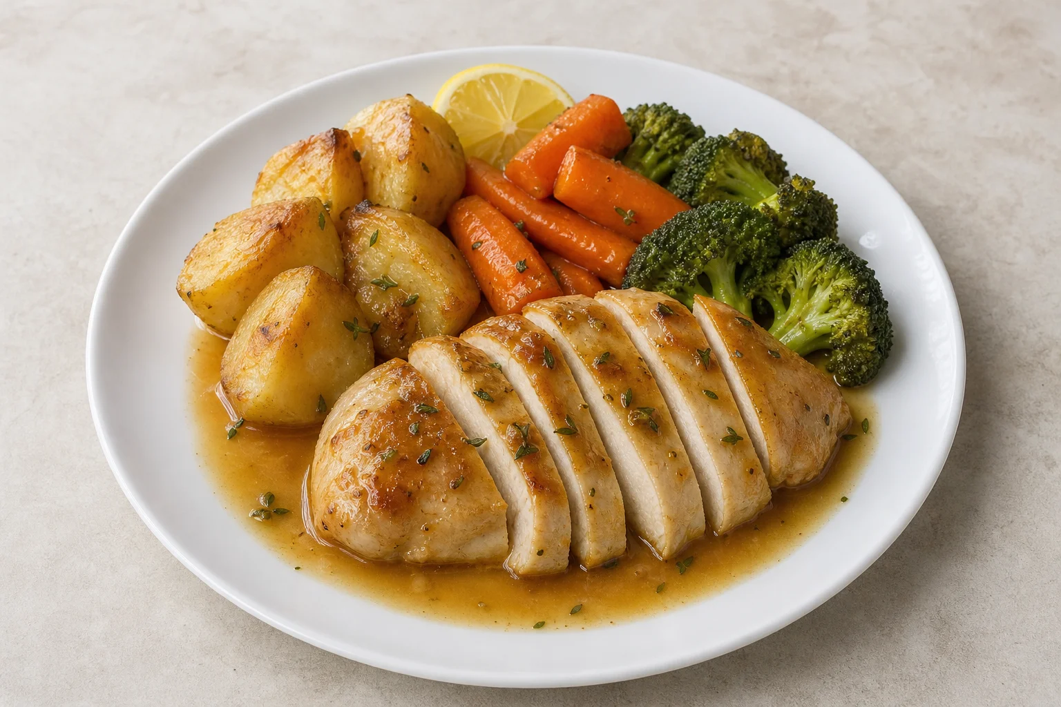 Roast chicken dinner