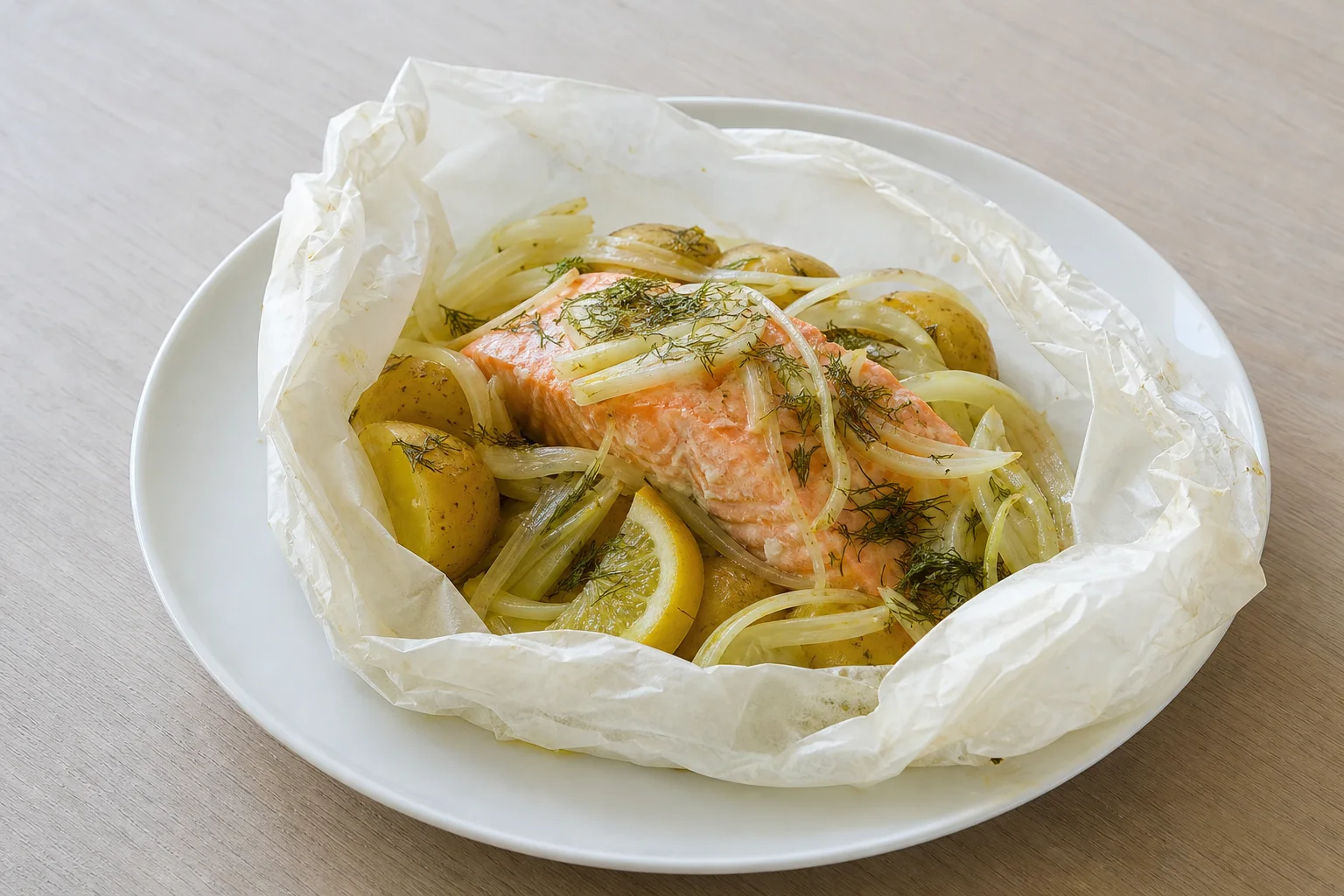 Salmon en papillote