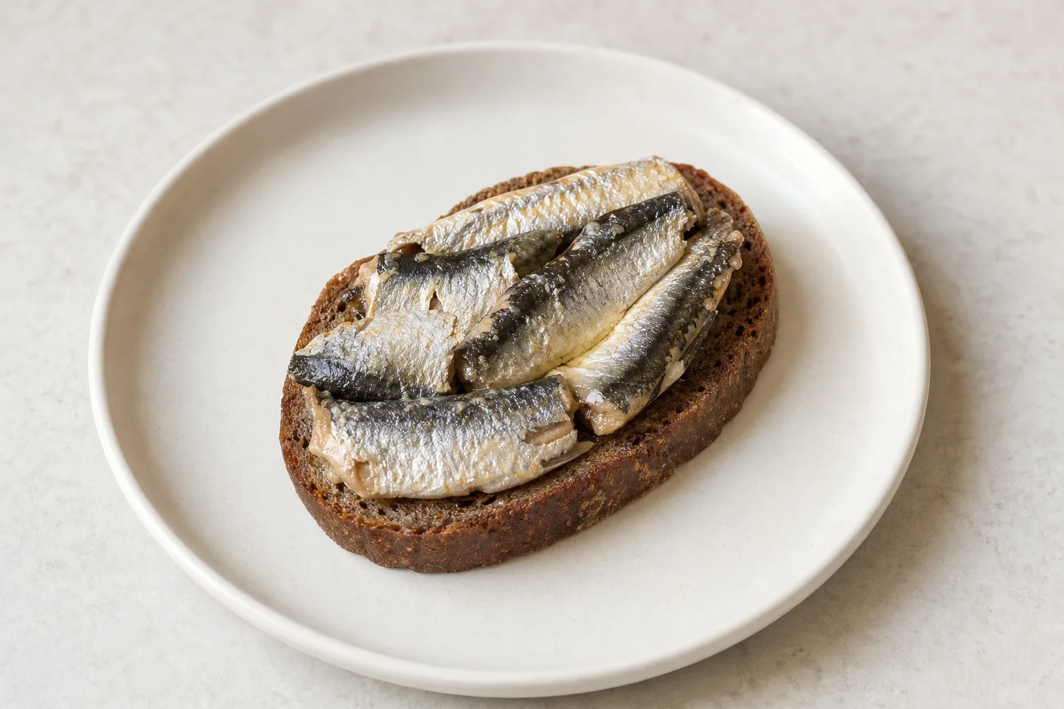 Sardines on rye toast