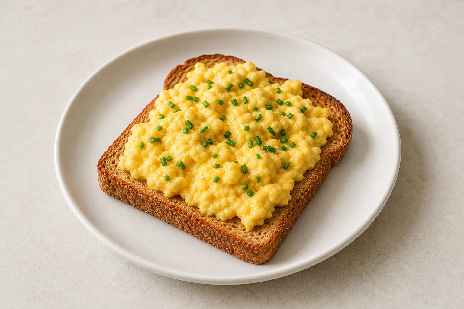 Scrambled eggs on toast