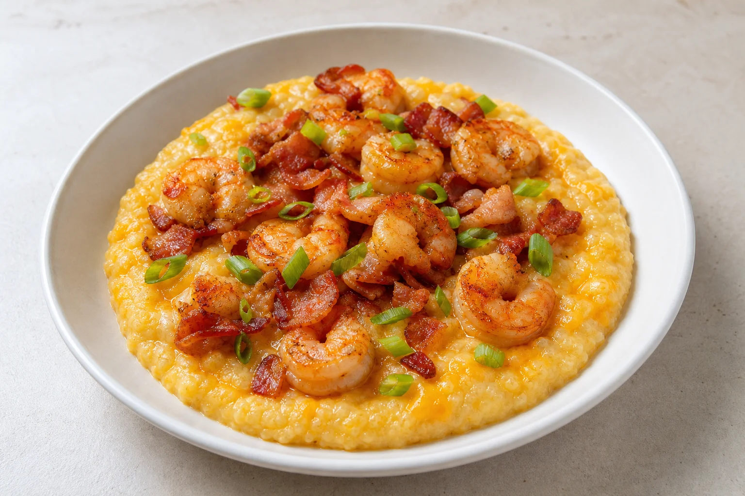 Shrimp and grits-style polenta