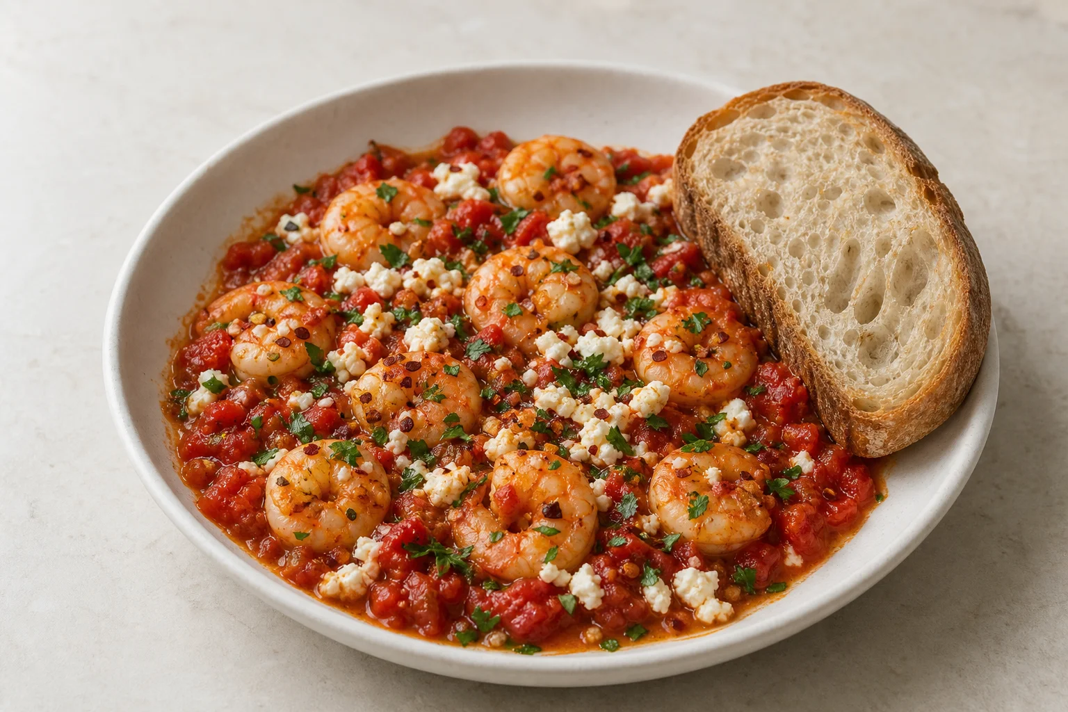 Shrimp saganaki