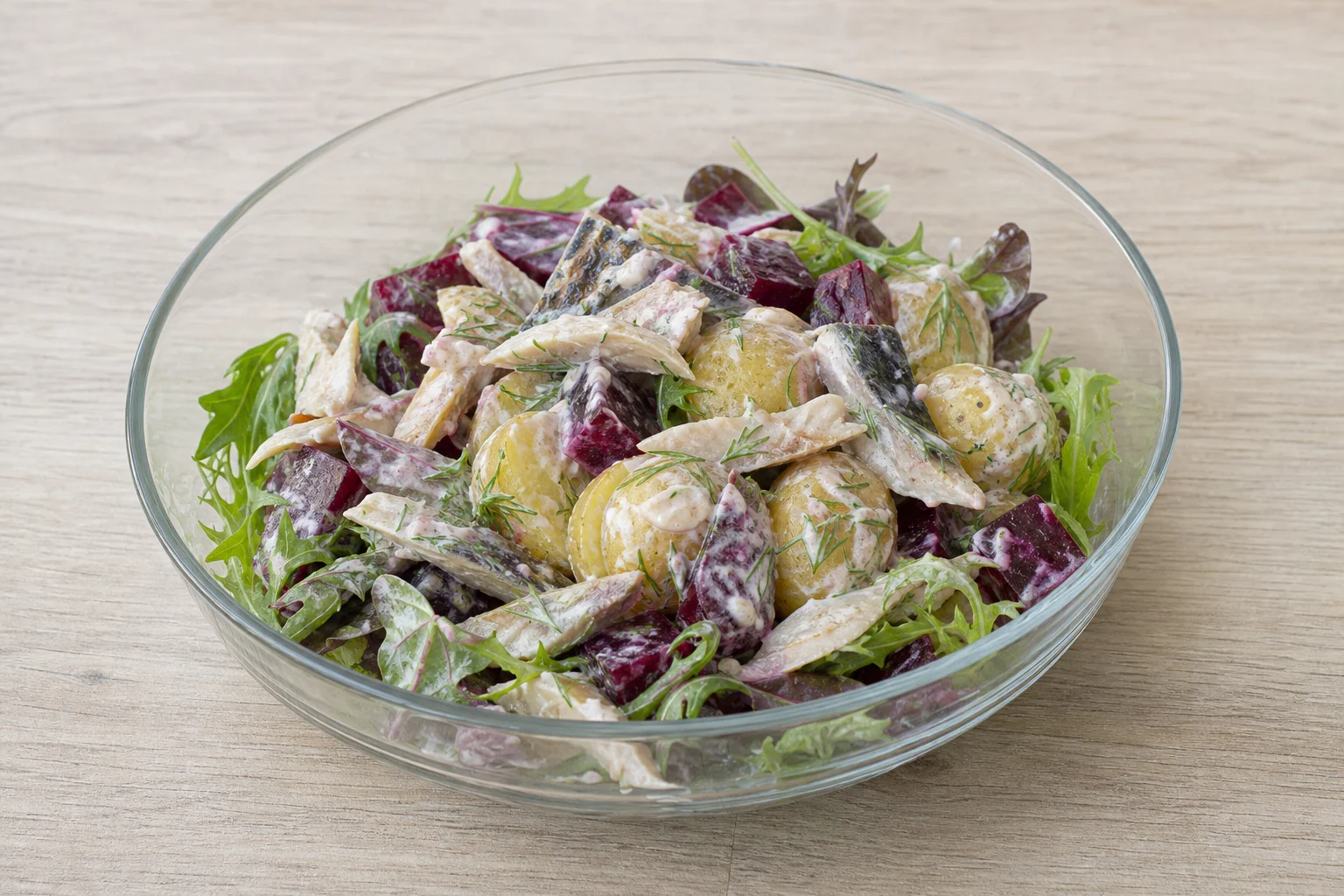 Smoked mackerel potato salad