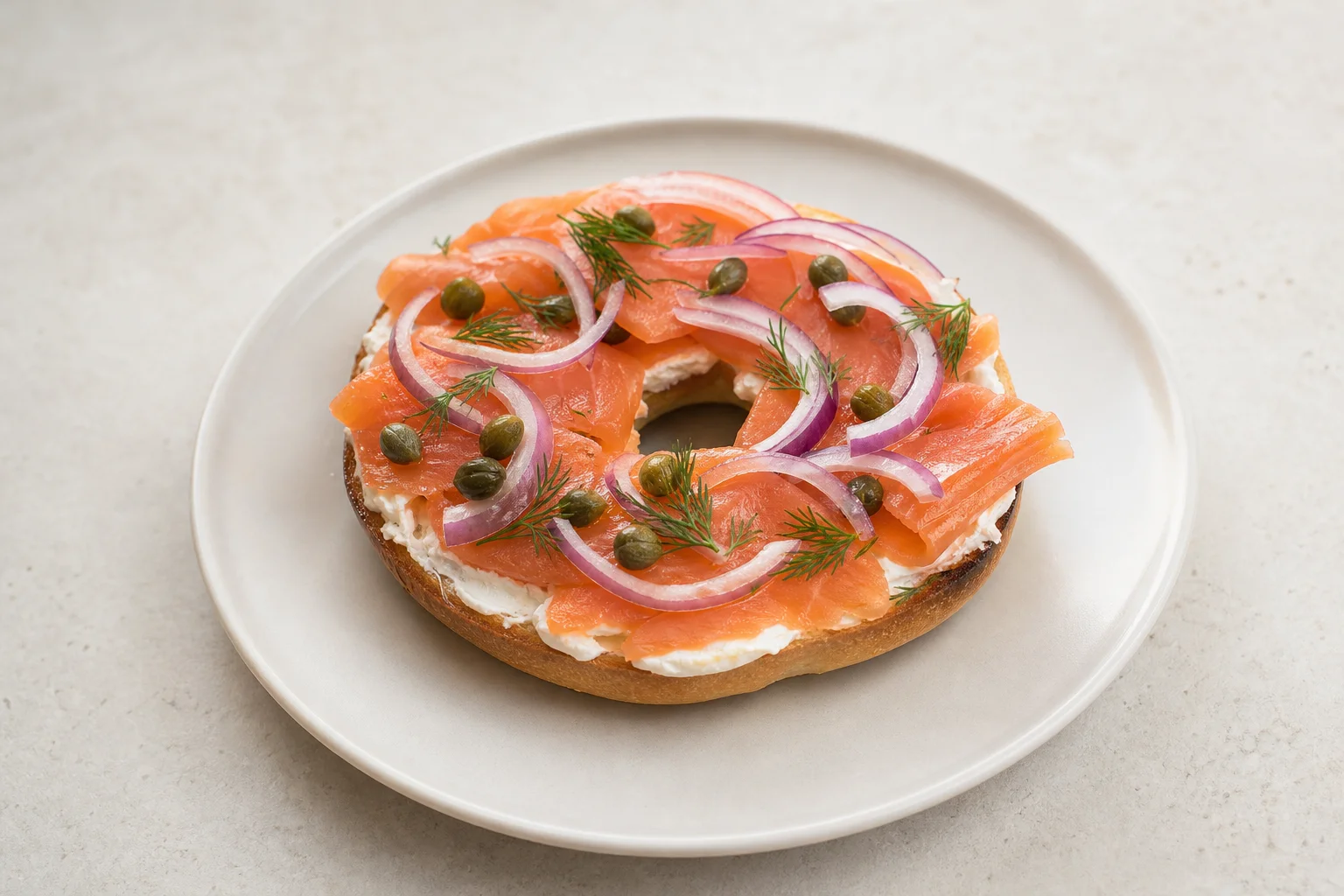 Smoked salmon bagel