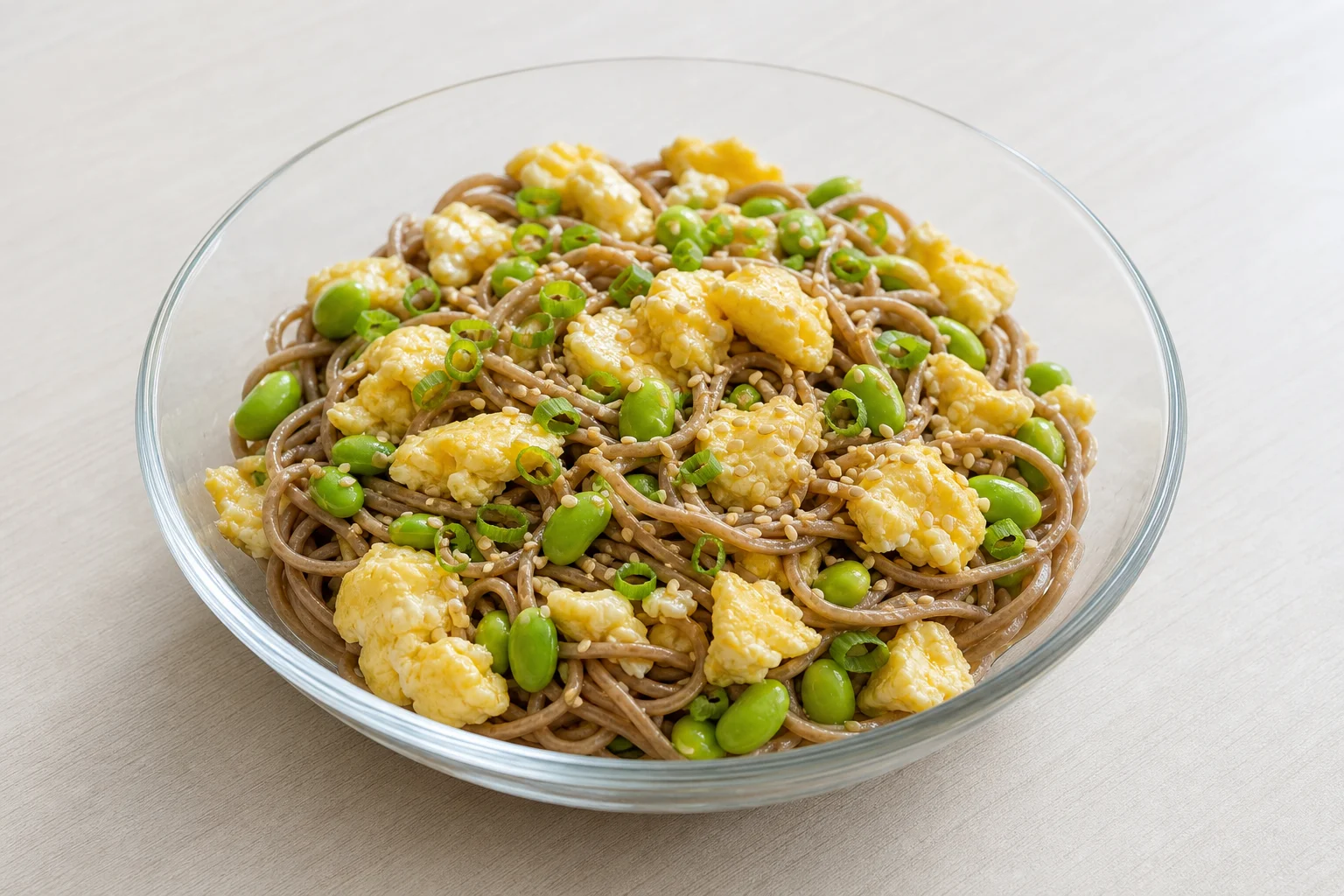 Soba breakfast salad with egg