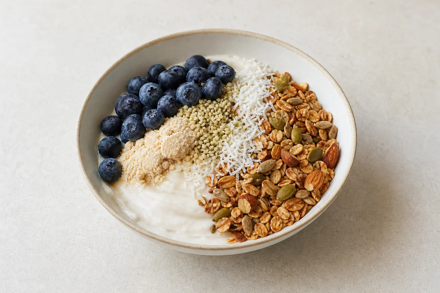 Soy yogurt protein bowl